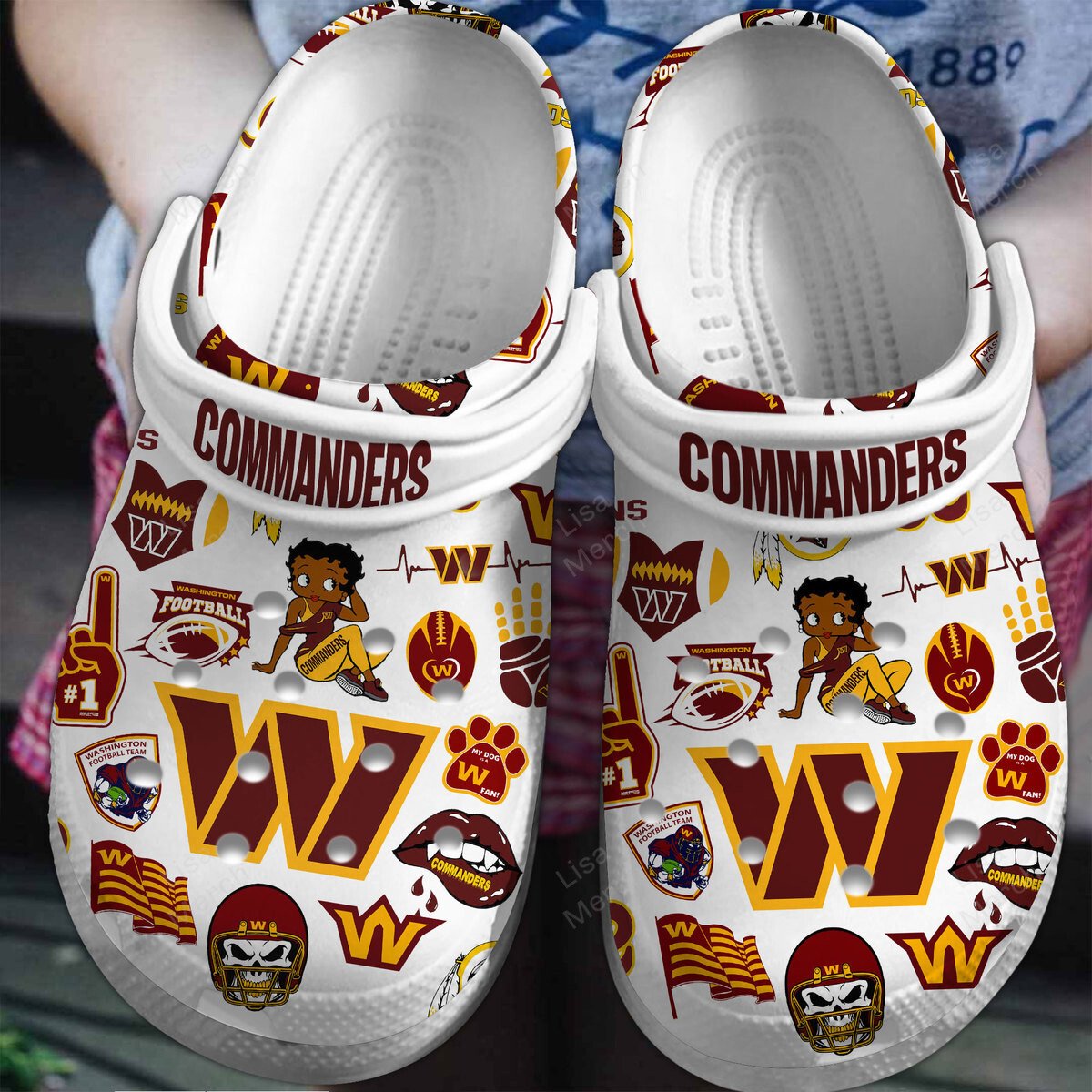 footwearmerch washington commanders nfl sport crocs crocband clogs shoes comfortable for men women and kids yna15