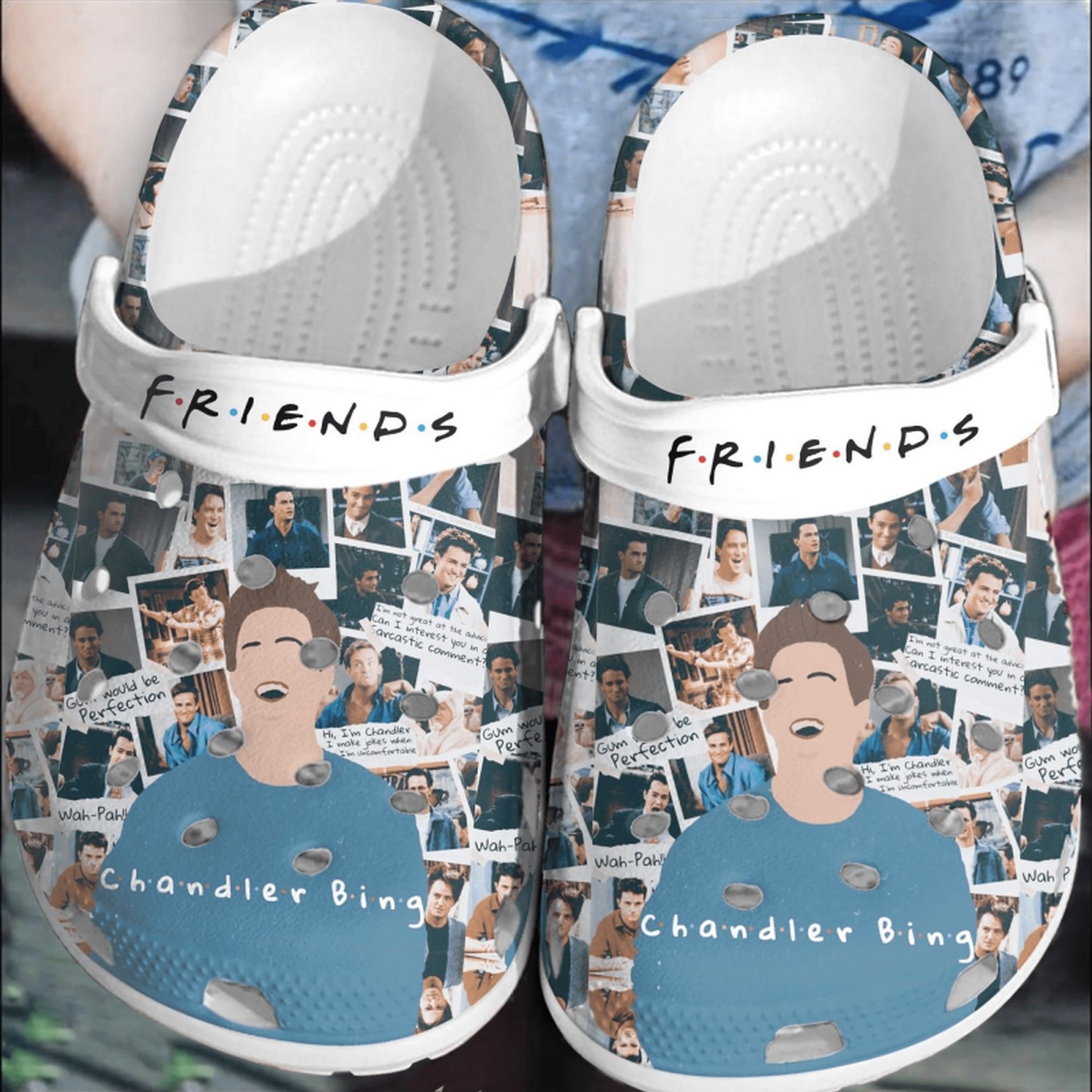 friend tv series happy chandler bing clogs for kids 26 adults 71h9l