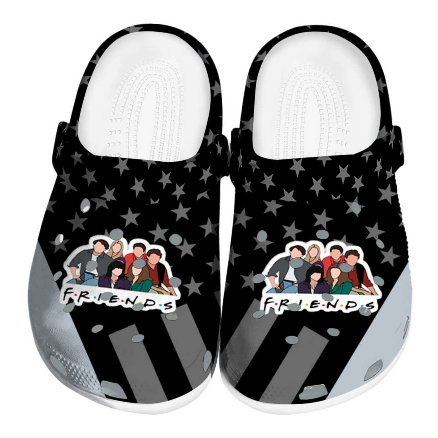 friends tv stellar stripes theme clogs for kids and adults 98ksz