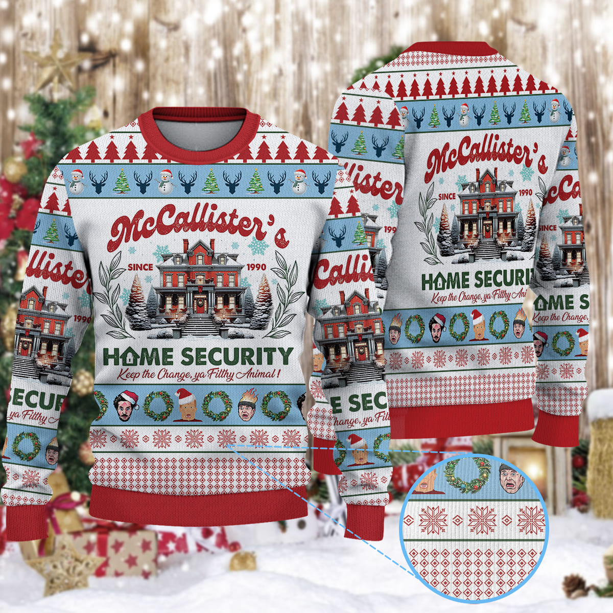 ftlc8mtq McCallister Home Security Home Alone Christmas Knitted Sweater 2 1