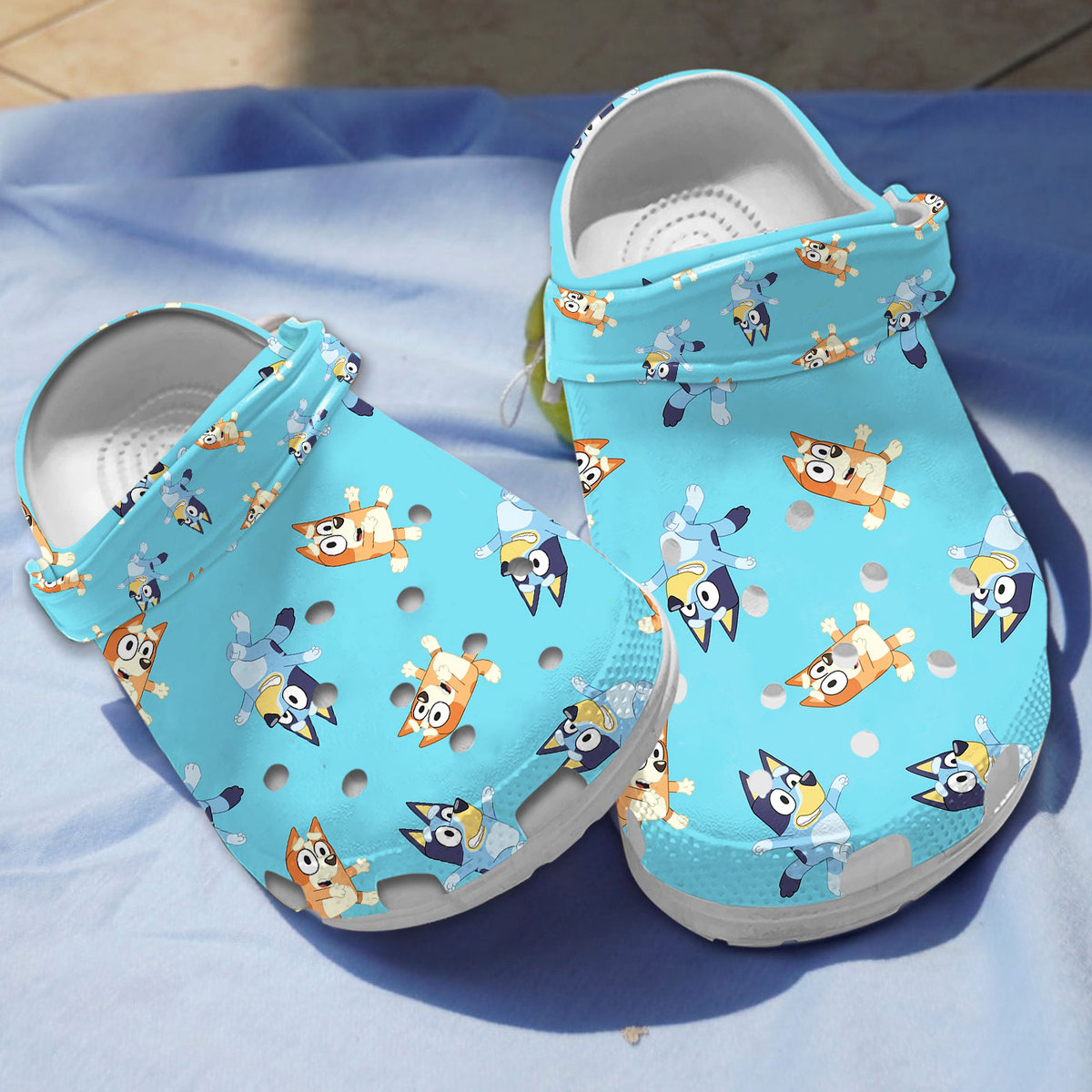 funny bluey and bingo cartoon blue crocs rmm1n