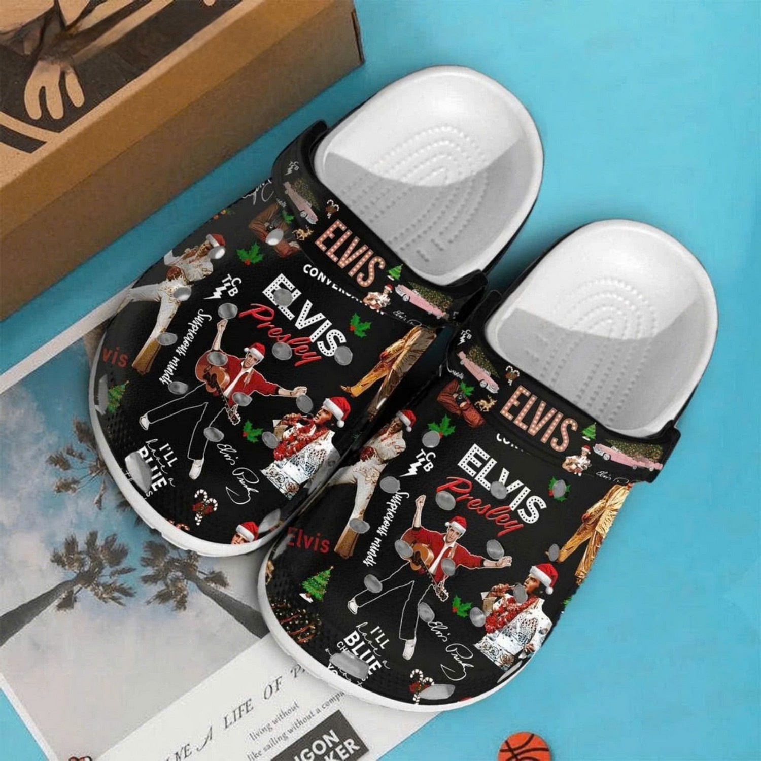 funny christmas elvis black clogs for kids and adults fast shipping 9kfk7