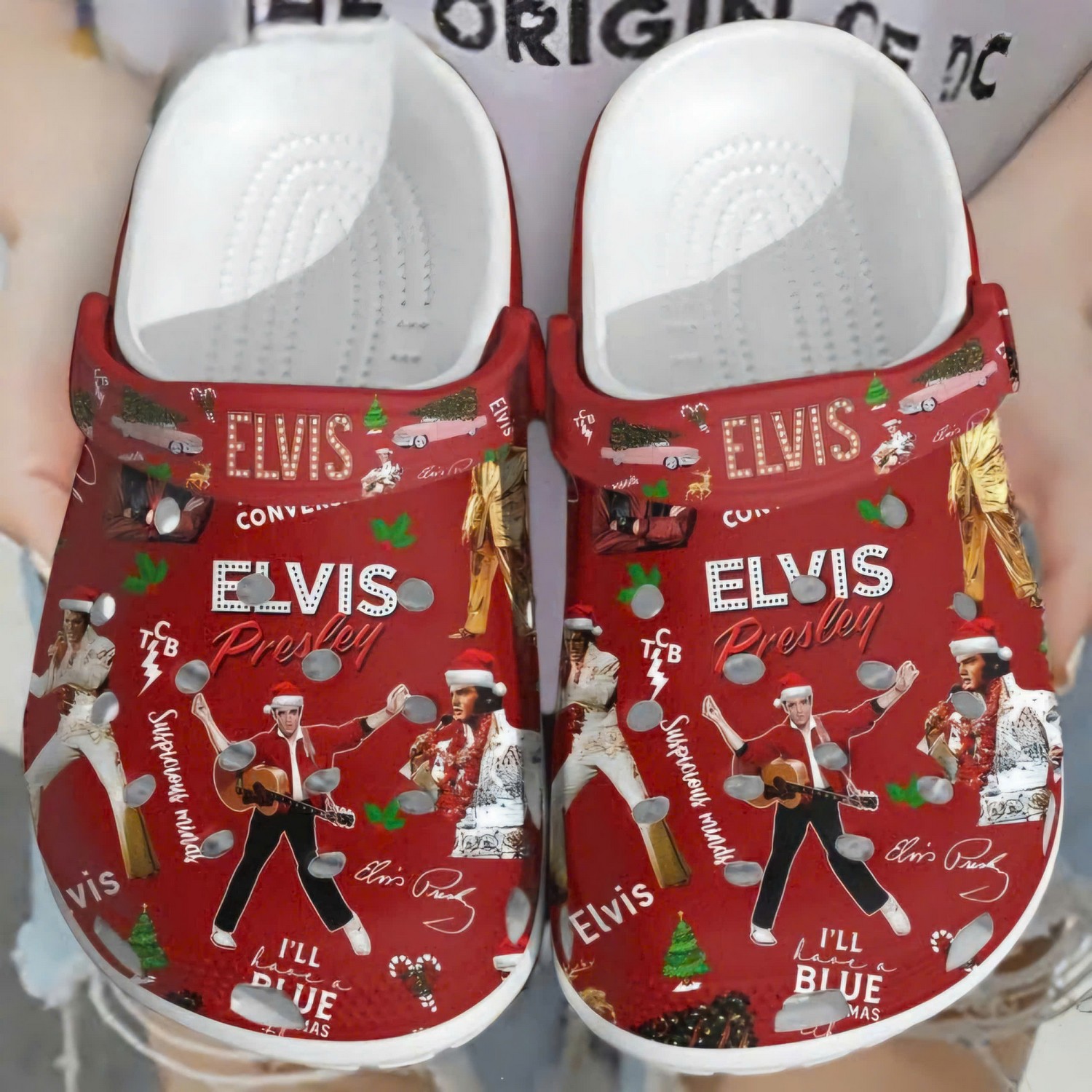 funny christmas elvis red clogs for kids and adults fast shipping yyggi