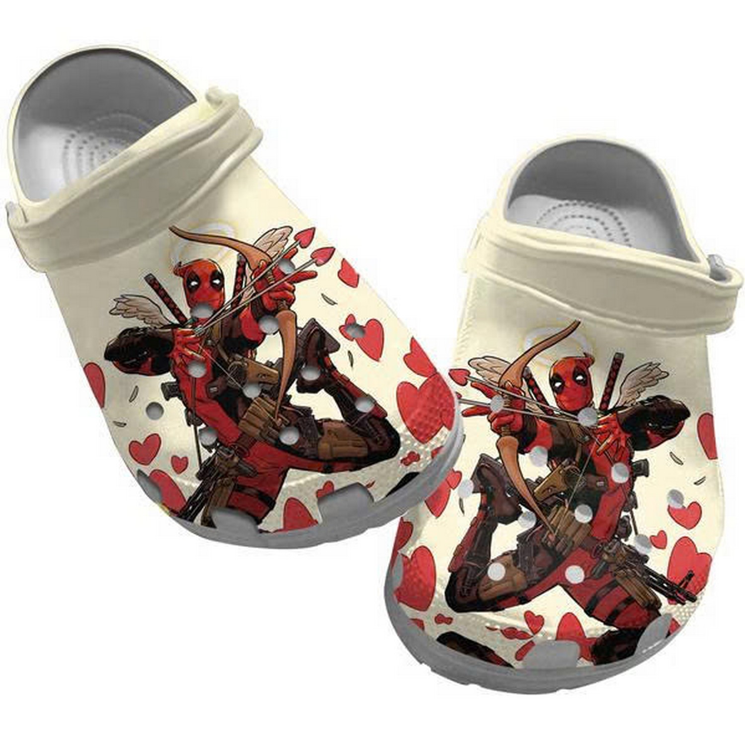 funny cupid deadpool douple love clogs for kids and adults soary