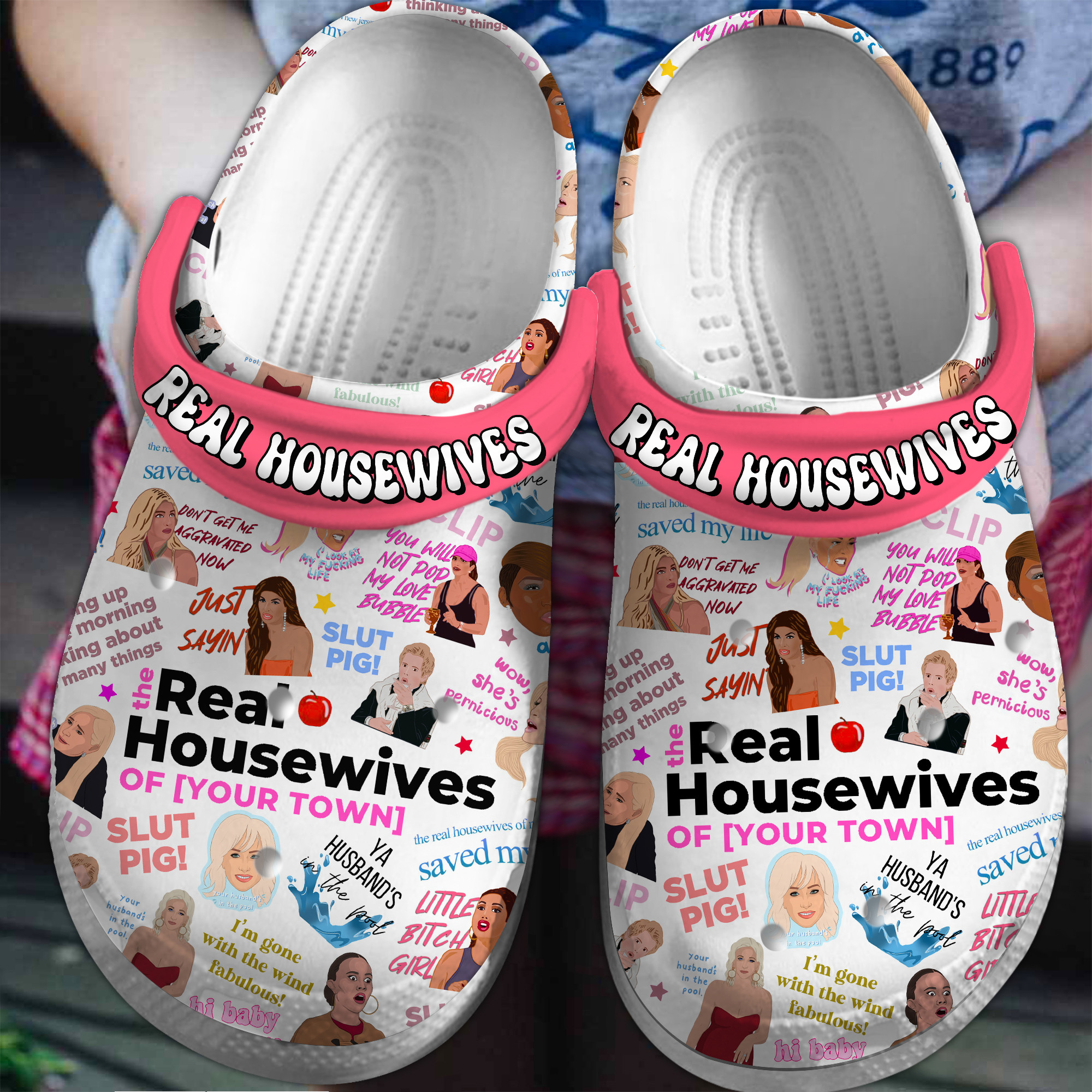 funny design real housewifves tv series movie clogs shoes f7wpd