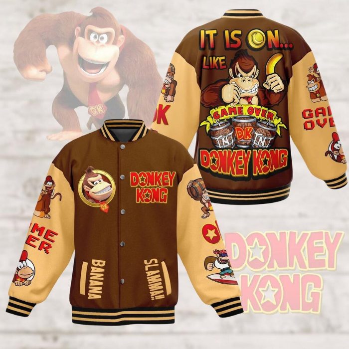 funny donkey kong funny cool game baseball jacket c614m