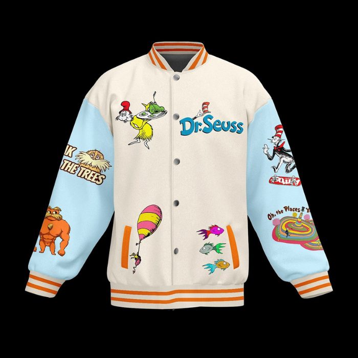 funny dr.seuss colorful be kind baseball jacket 8c95s