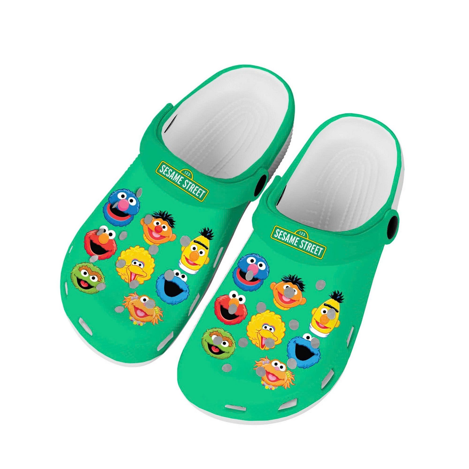 funny face characters sesame street green clogs for kids and adults hylah