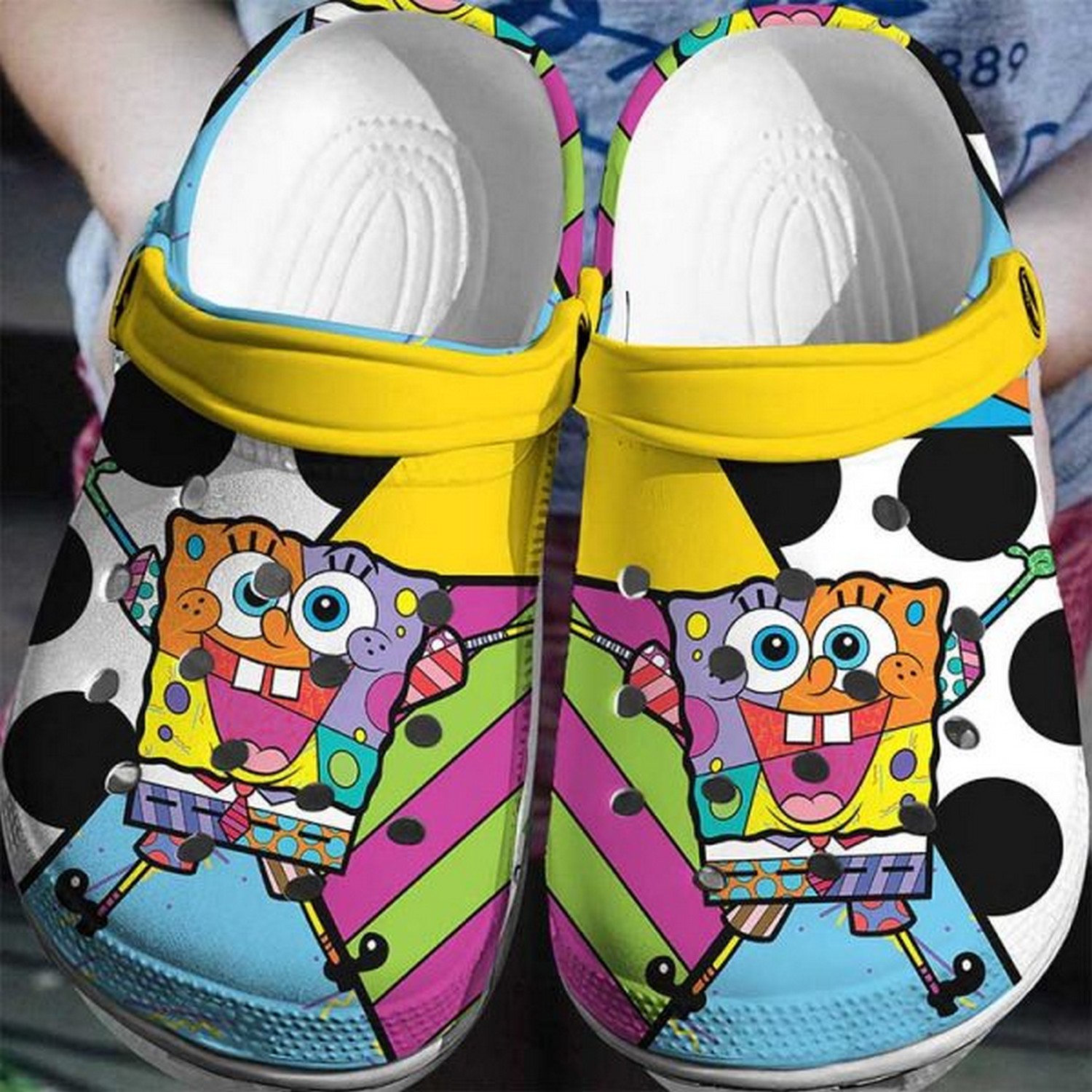 funny face spongebob colorful clogs for kids and adults bpukl
