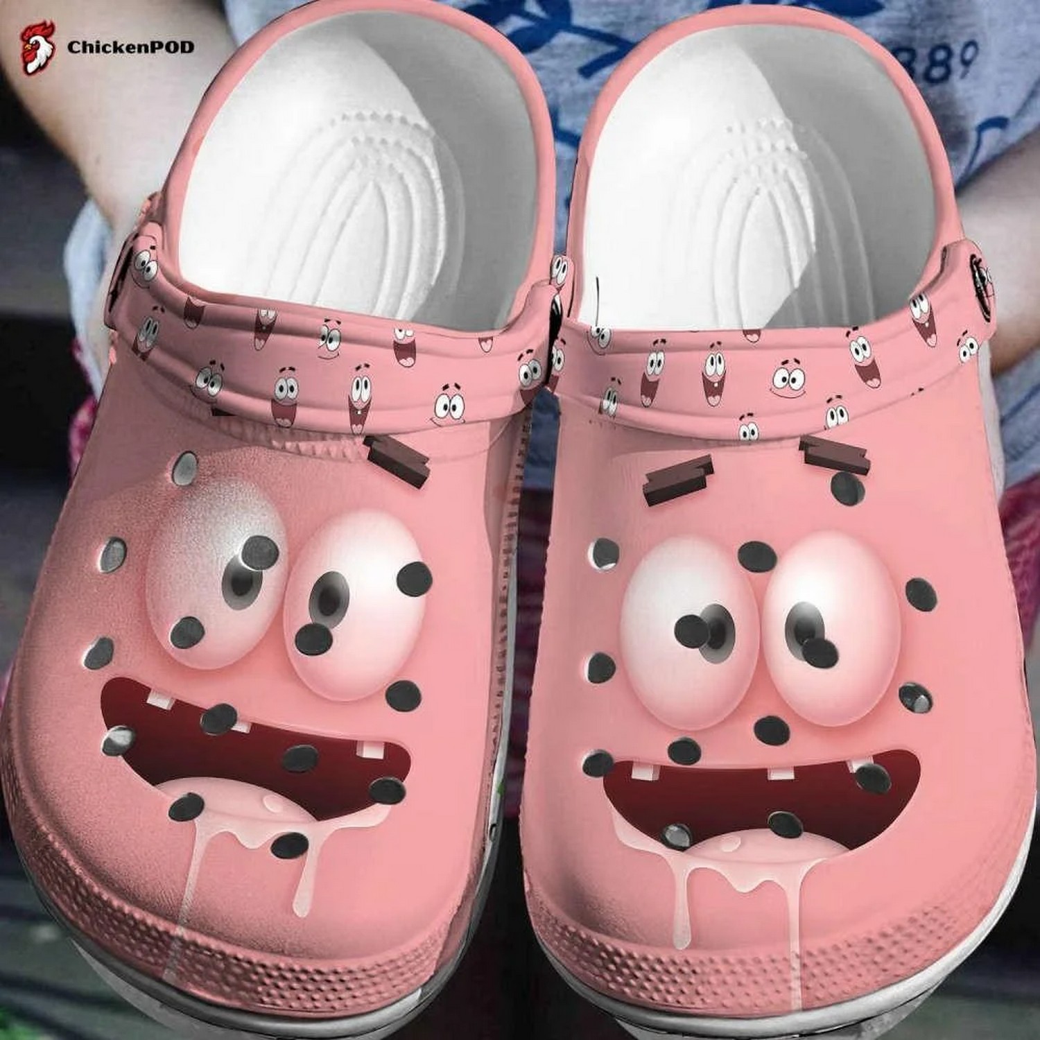 funny face spongebob patrick with patrick pattern clogs for kids and adults nztjg