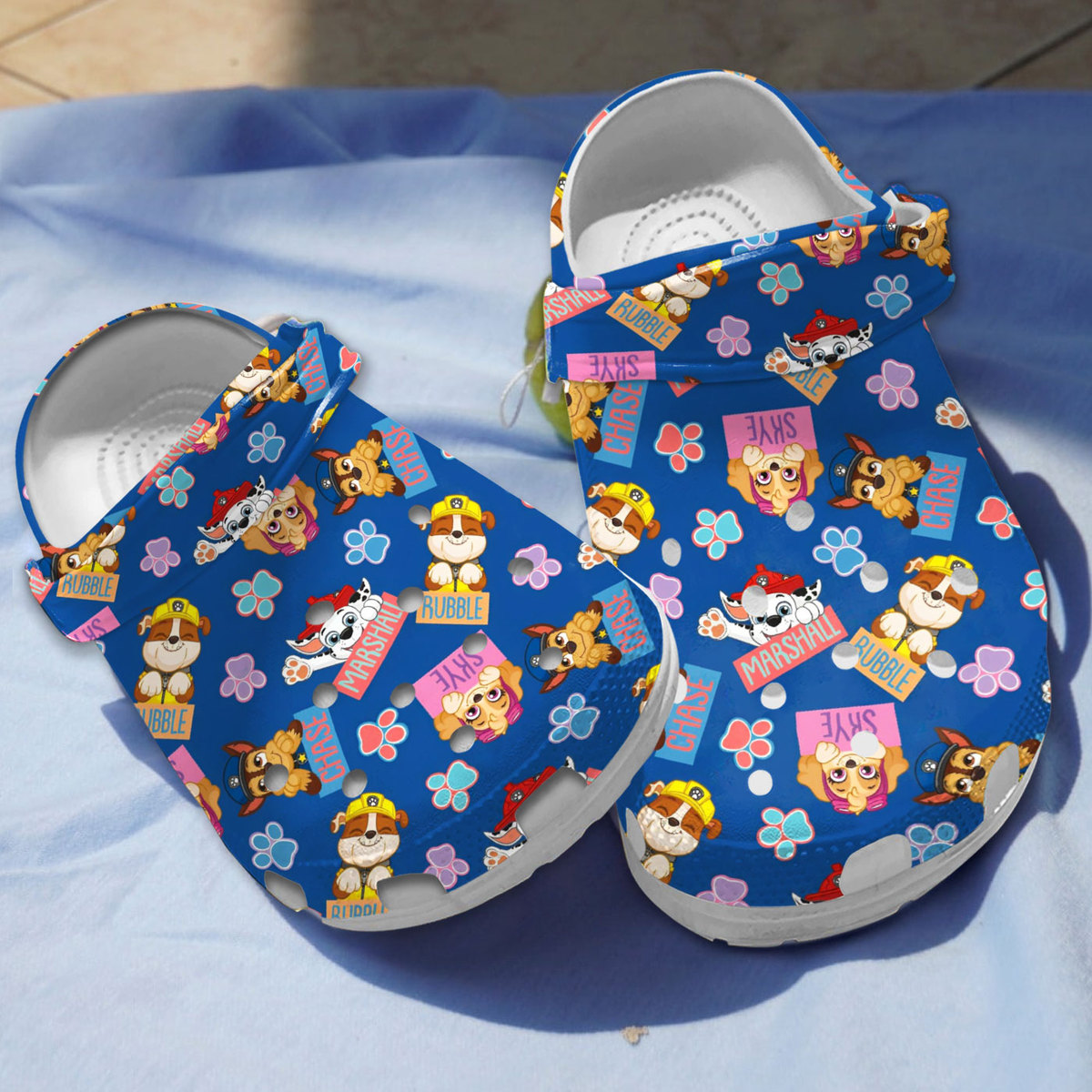funny friends paw patrol cartoon navy blue crocs perfect gift for your kids 2wwtx