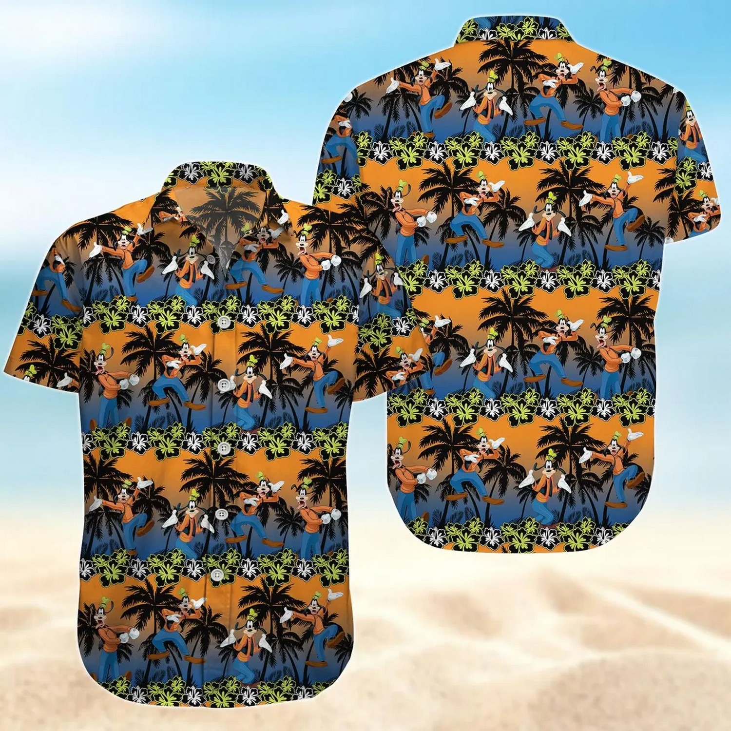 funny goofy dog tropical coconut tree hawaiian shirt 9gagh