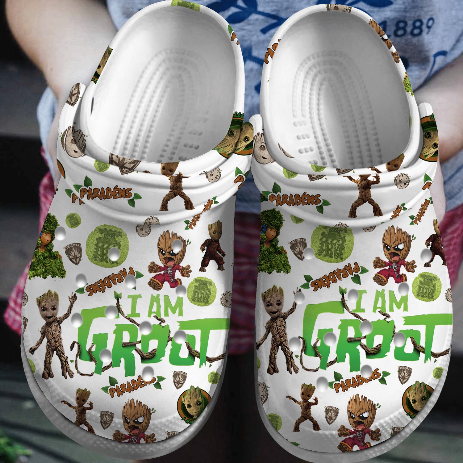 funny i am groot carton movie white clogs for kids and adults 2ydso