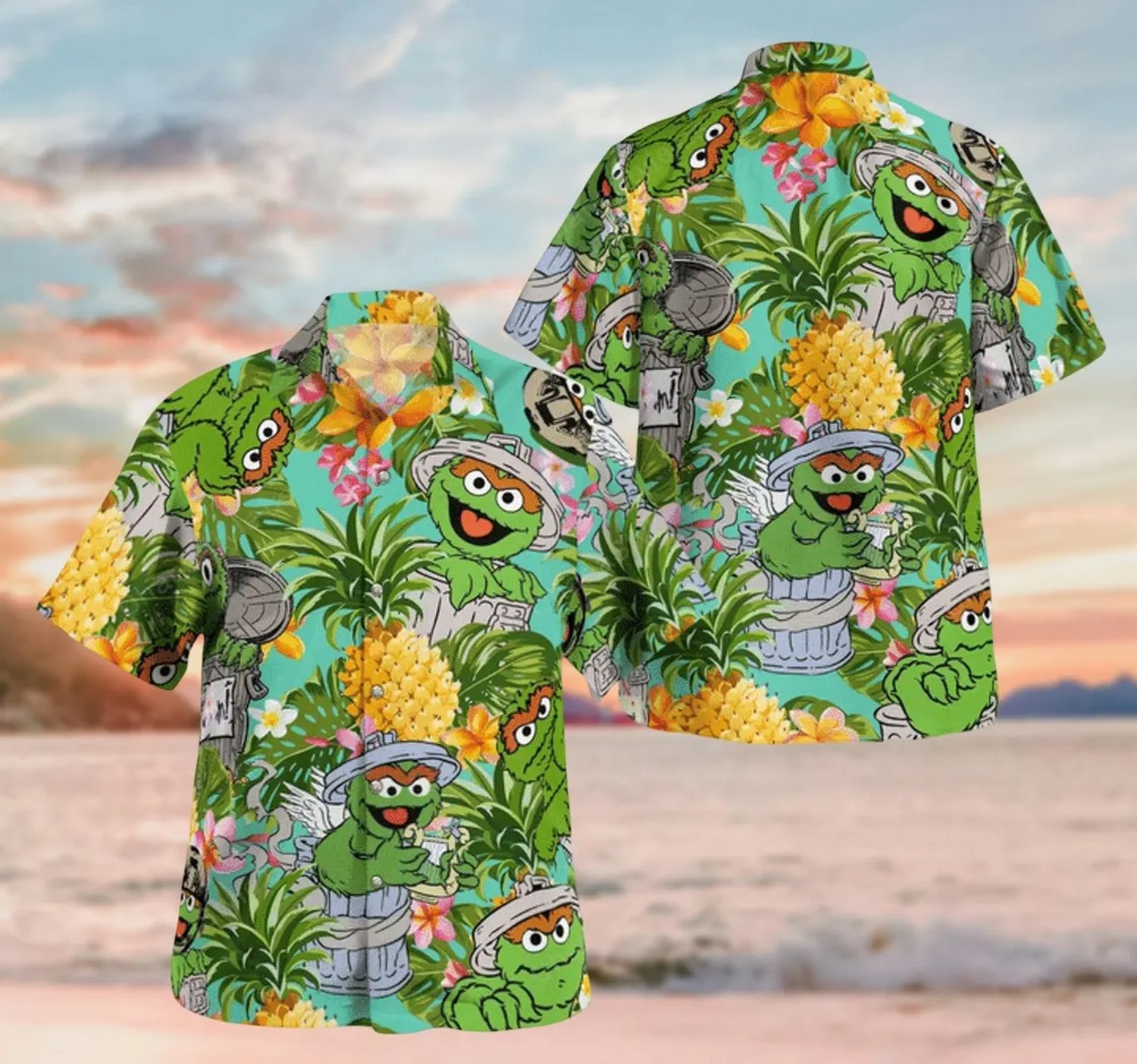 funny kermit and peaneble tropical floral hawaiian shirt jxx79 funny kermit and peaneble tropical floral hawaiian shirt jxx79