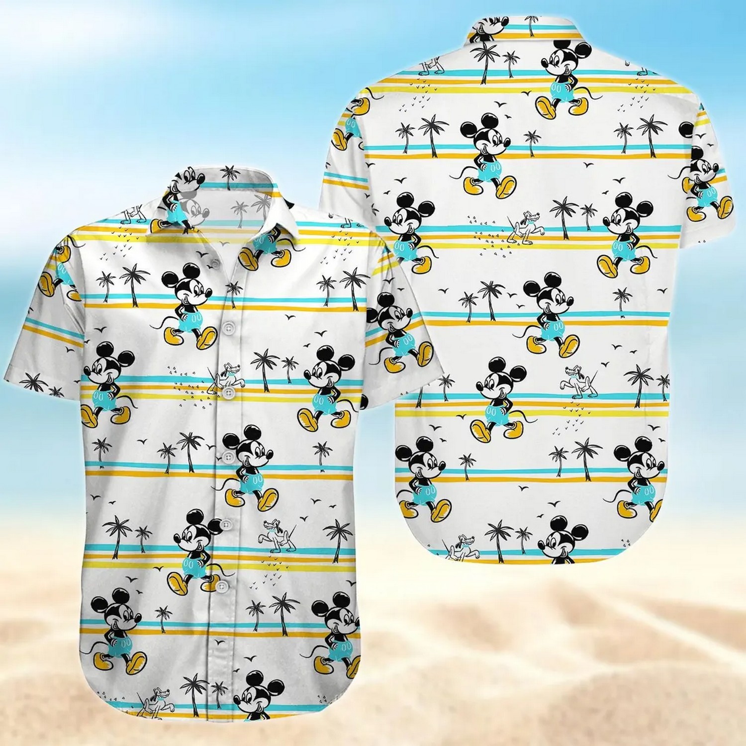 funny mickey mouse tropical summer vacation white hawaiian shirt nlh9i