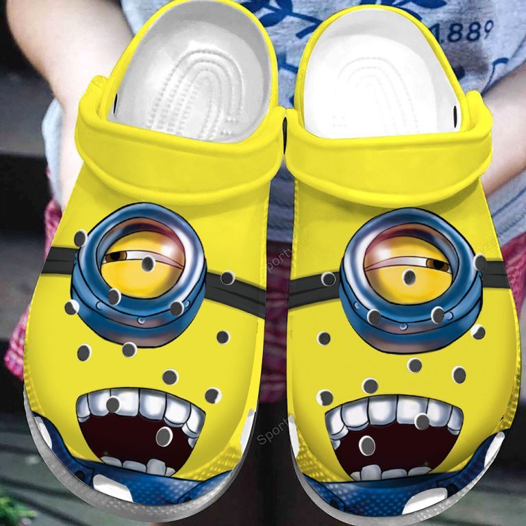 funny minion face cartoon crocs for kids 26 adults jv9js