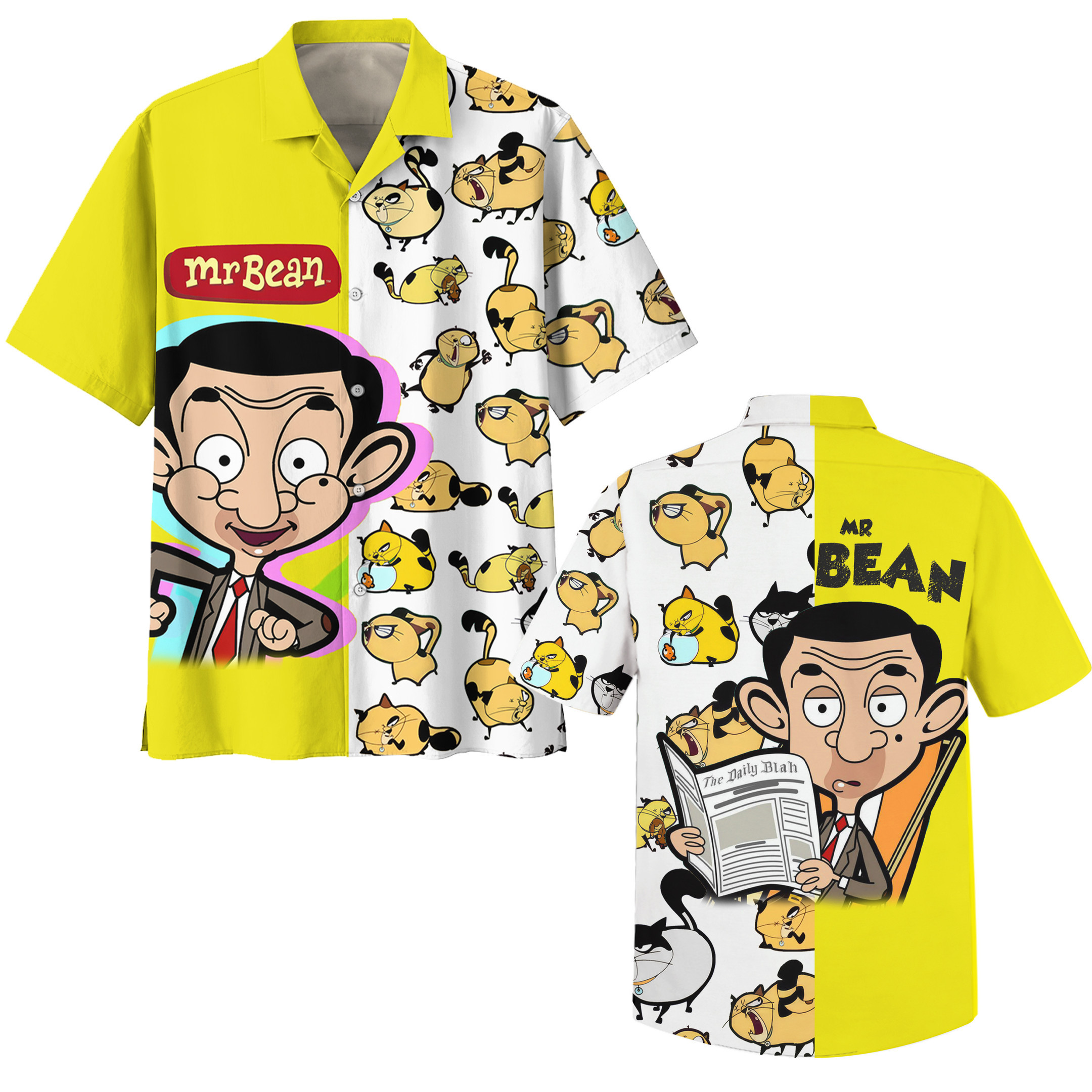 funny mr bean cartoon cute hawaiian shirt fast shipping worldwide dxitt