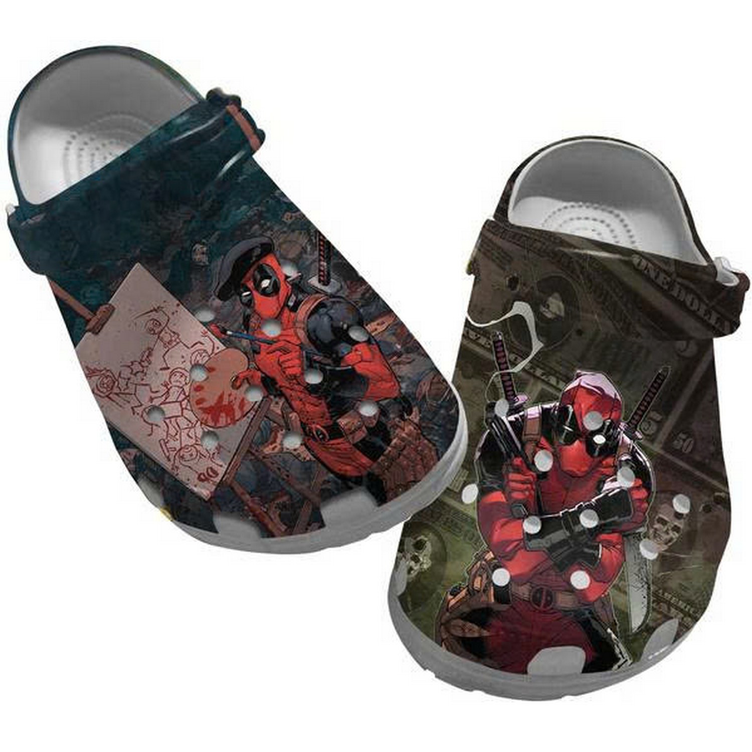 funny painting deadpool clogs for kids 26 adults pq7jh