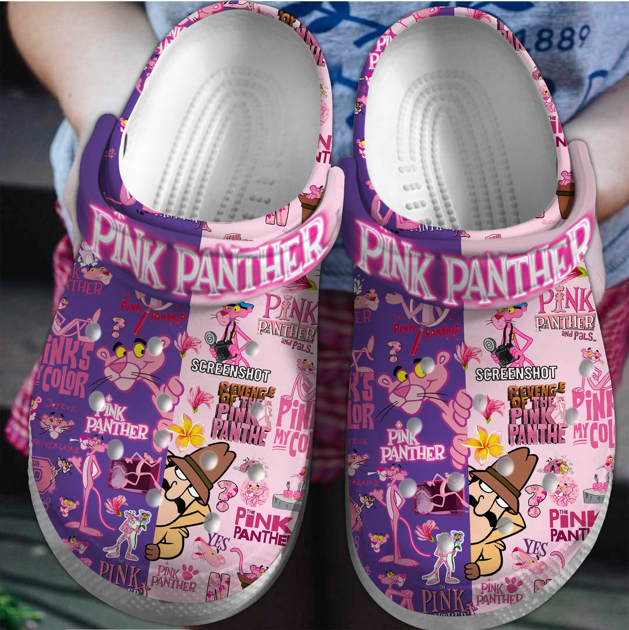 funny pink 26 purple shoes pink panther cartoon clogs fast shipping s8b6z
