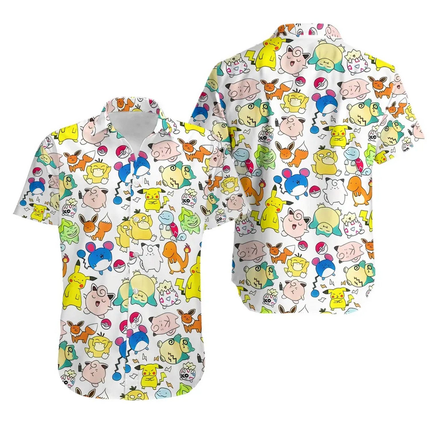funny pokemon pattern hawaiian shirt zces9