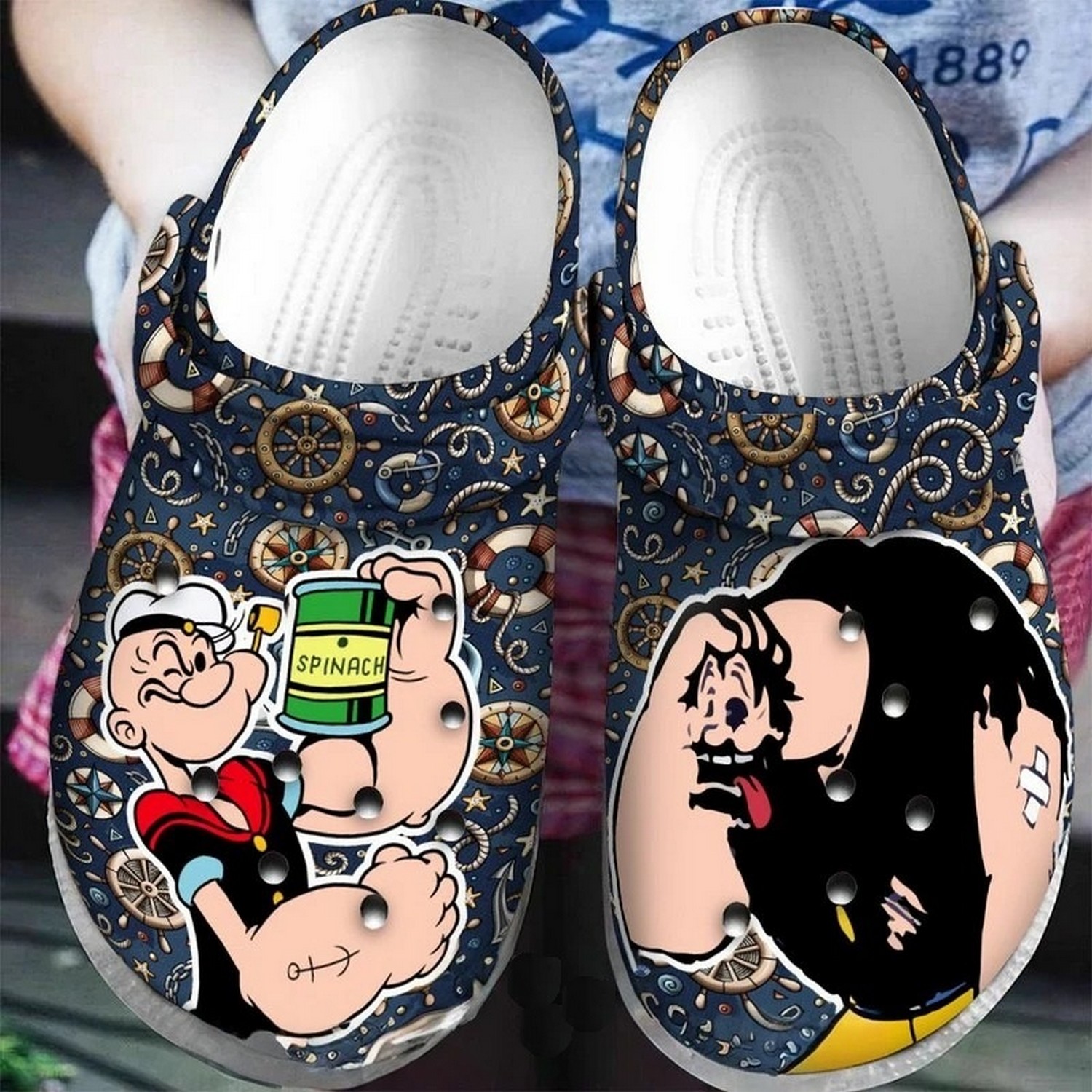 funny popeye and bluto popeye the sailor tv series clogs for kids 26 adults 5tllx