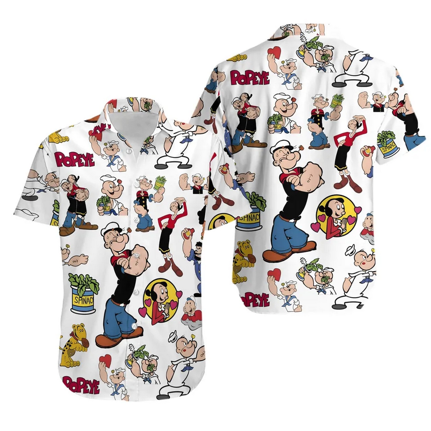 funny popeye the sailor white hawaiian shirt czwm7
