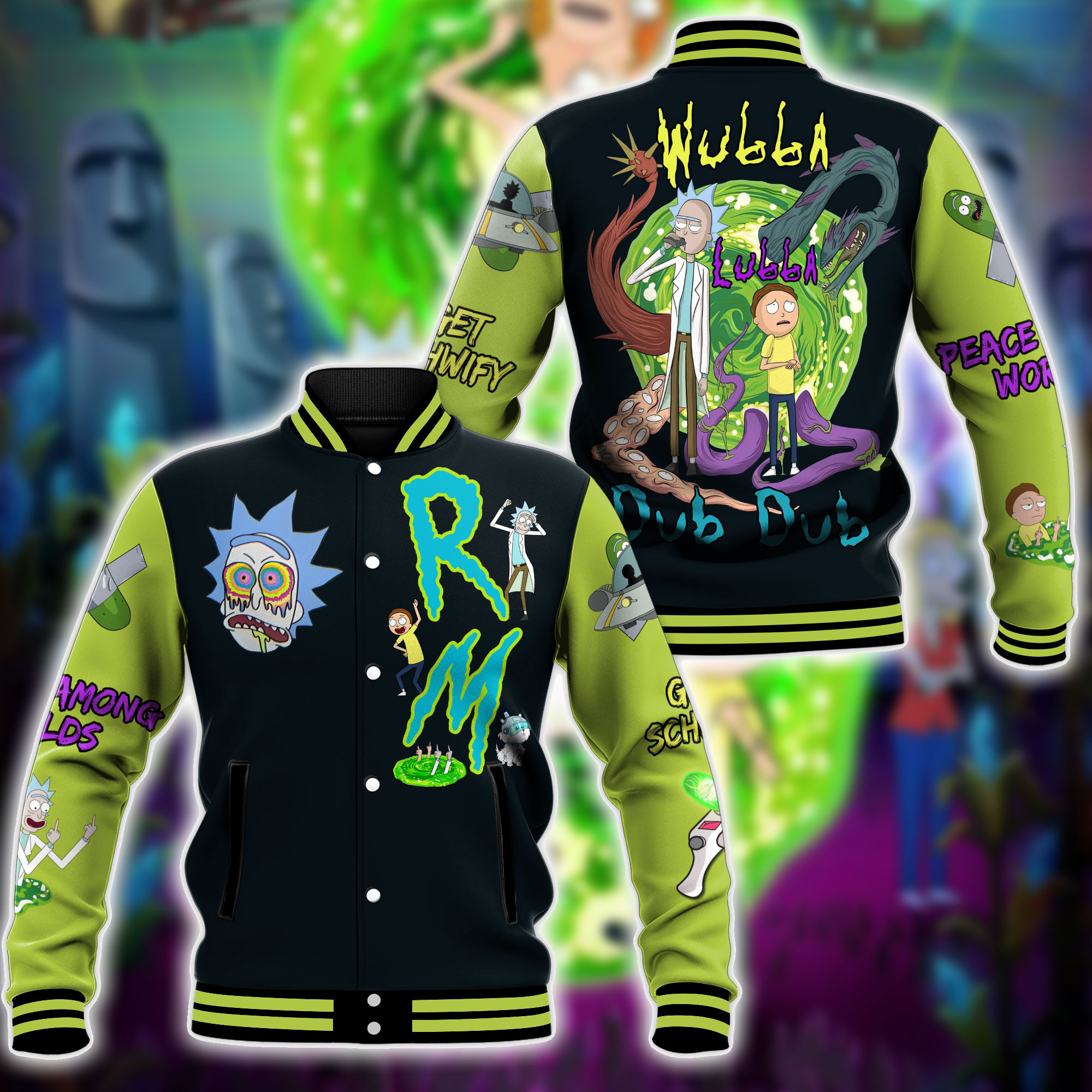 funny rick and morty cartoon jersey jacket 4lrat