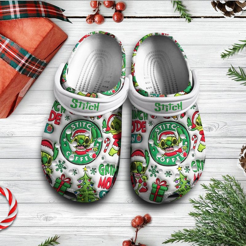 funny stitch coffee 3d printed effect unisex clogs for kids 26 adults k6nhw