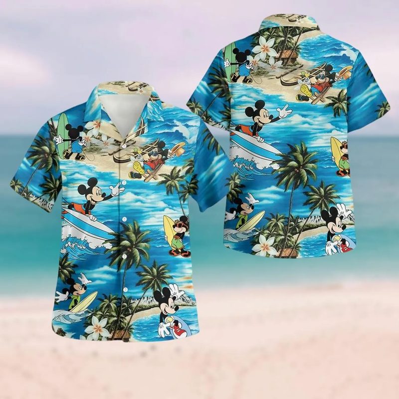 funny surfing mickey mouse hawaiian shirt for kids 26 adults ldeh4