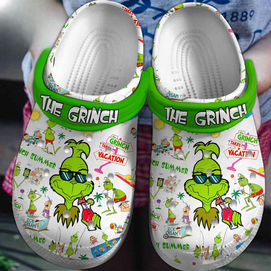 funny the grinch takes summer vocation unisex clogs gnfrk