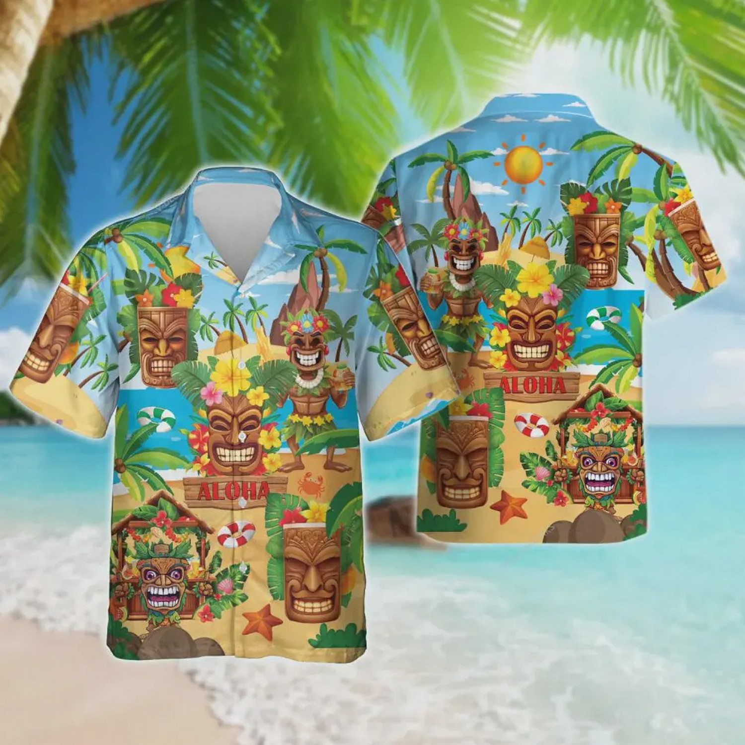 funny tiki button down short sleeve hawaiian shirt mrggp
