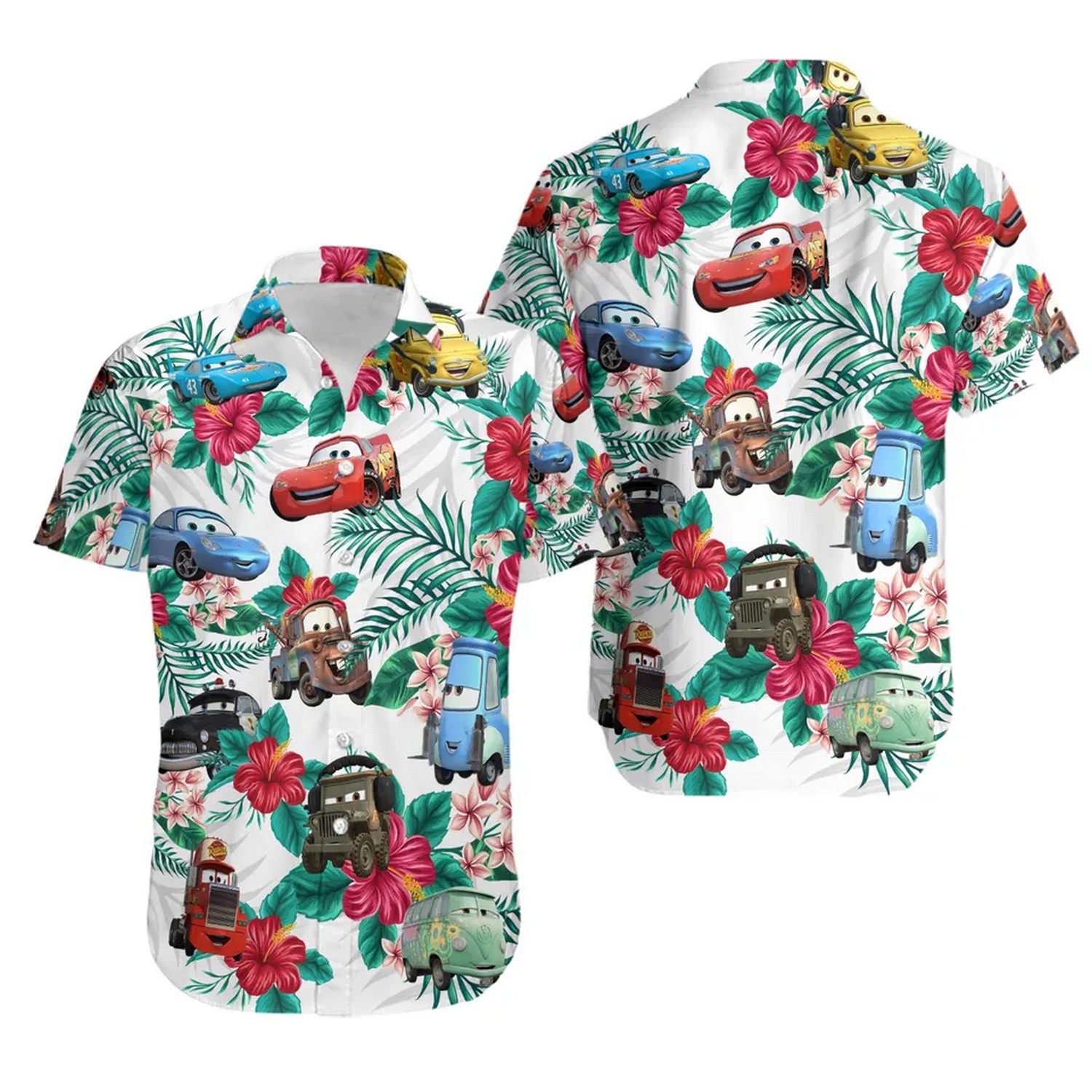 funny tow truck tropical floral hawaiian shirt agcic