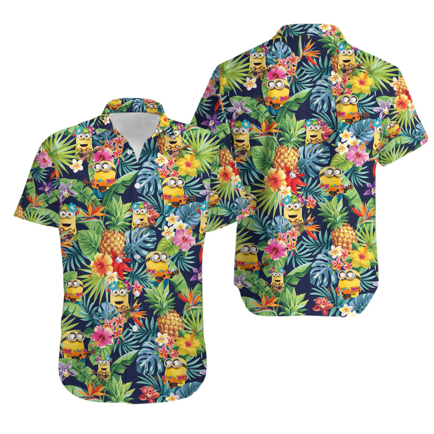 funny tropical minions hawaiian shirt bazcy