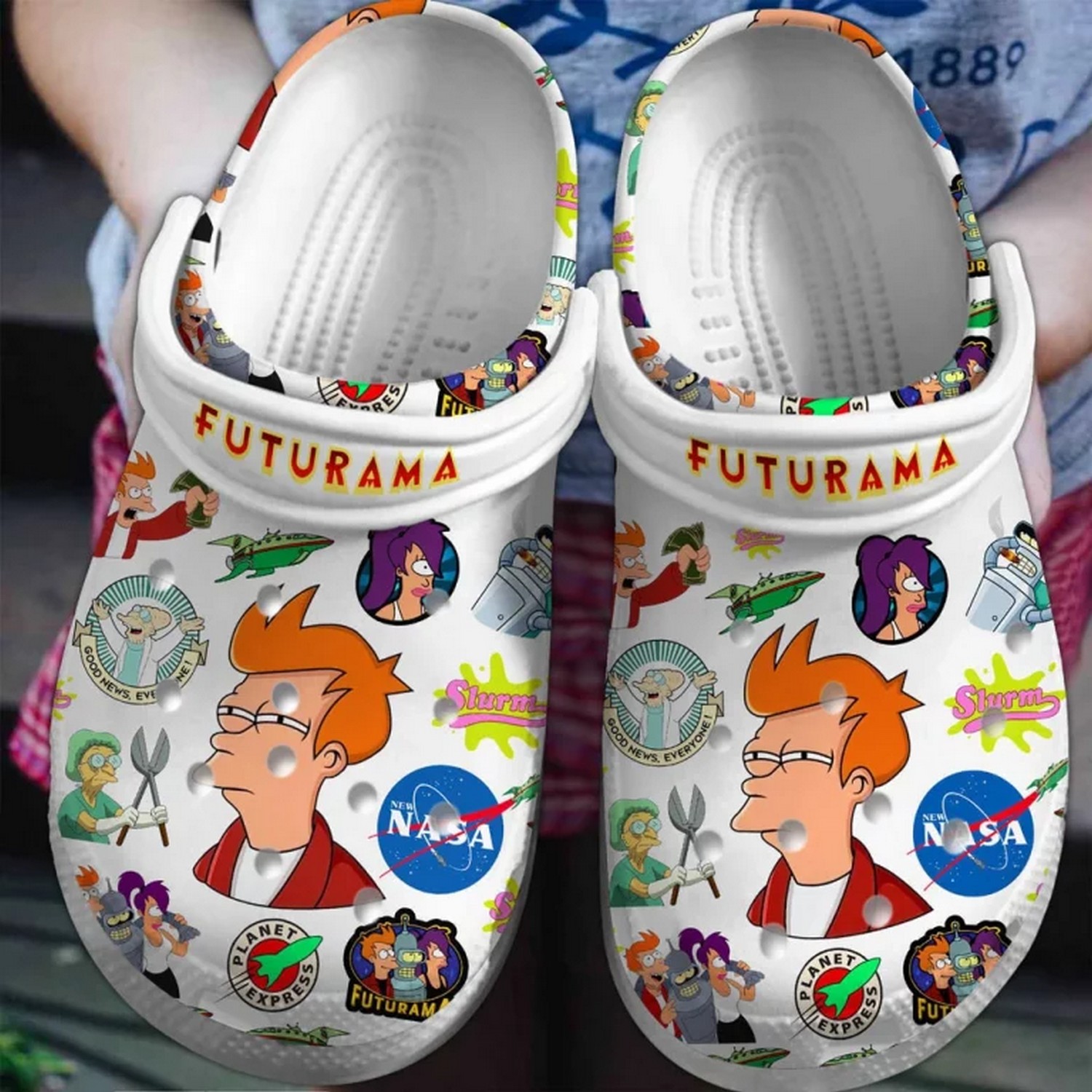 futurama cartoon white clogs fast shipping available jhnu4
