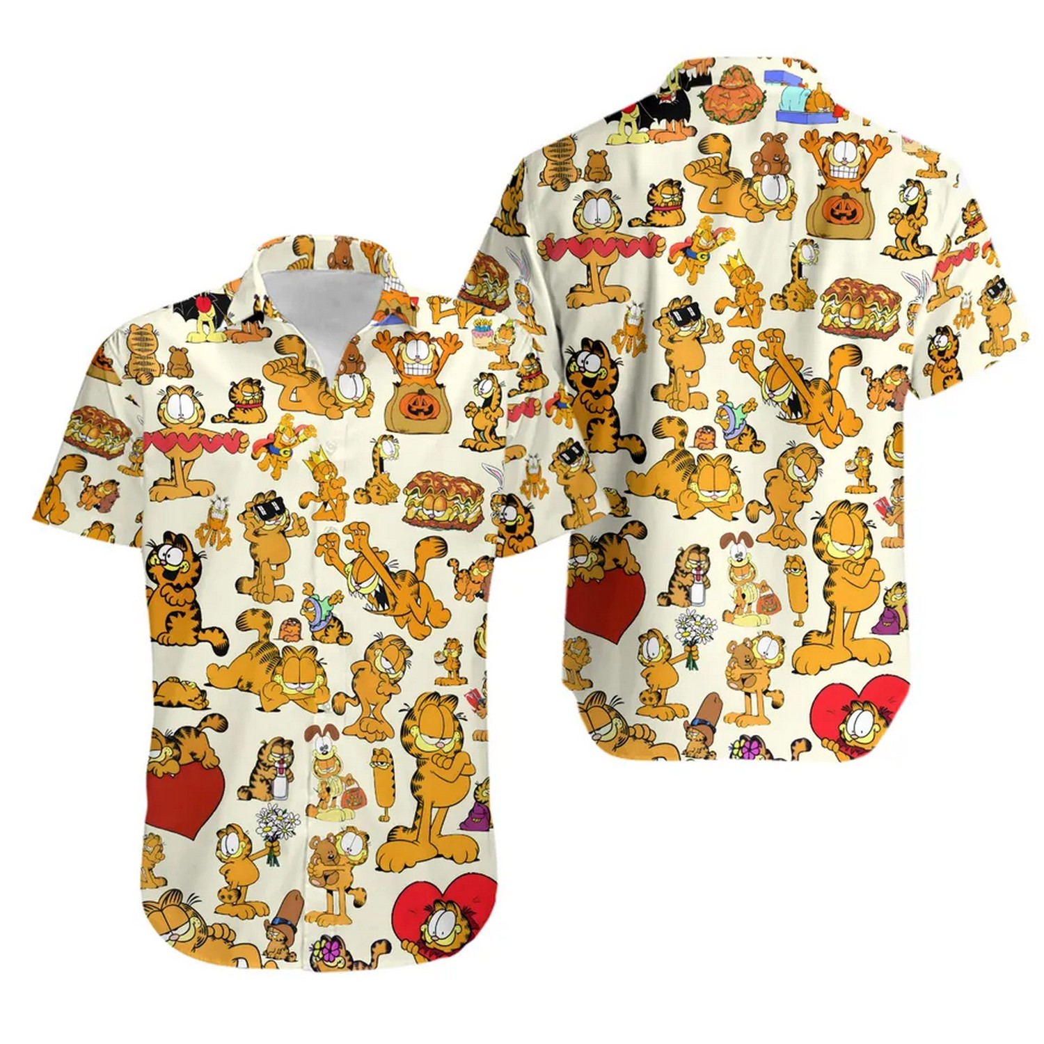 garfield collage hawaiian shirt 5qpha