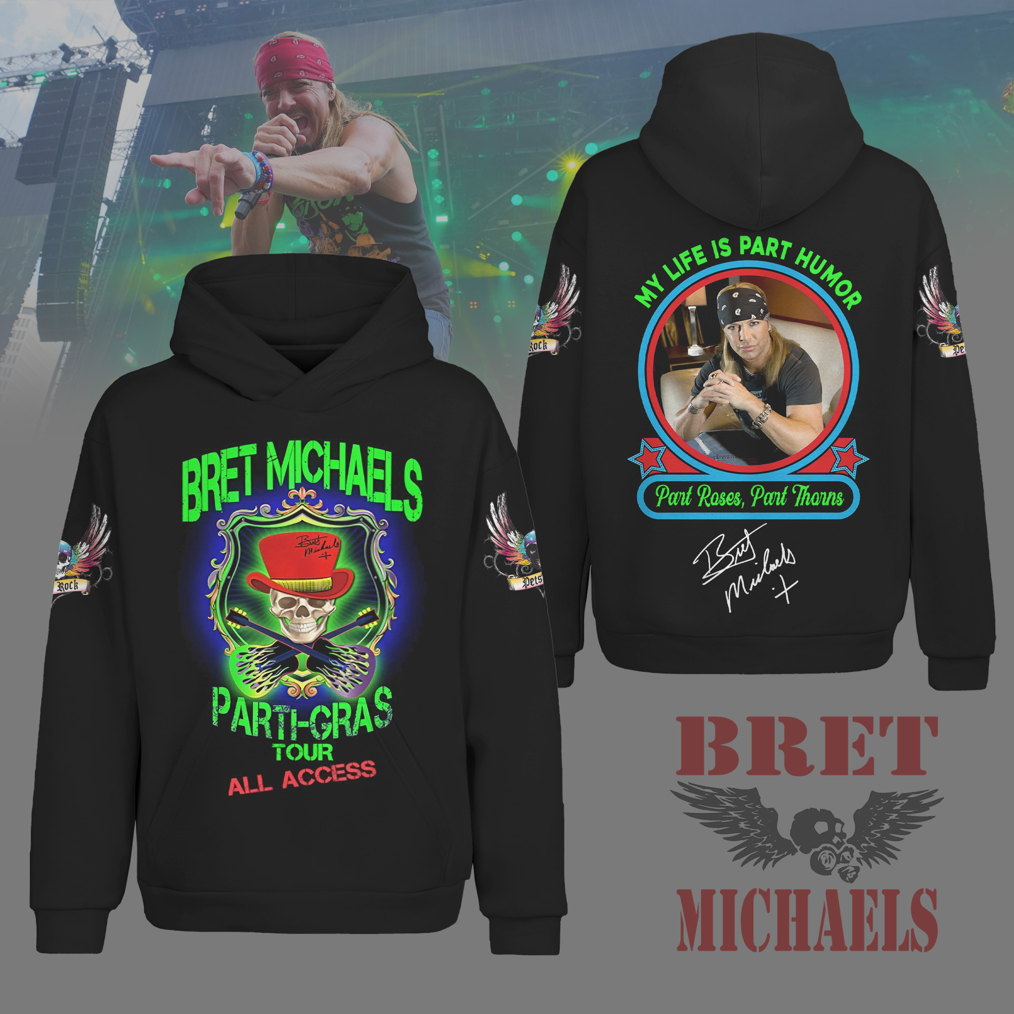 gleammerch bret michaels hoodie gift for fan rzsd2