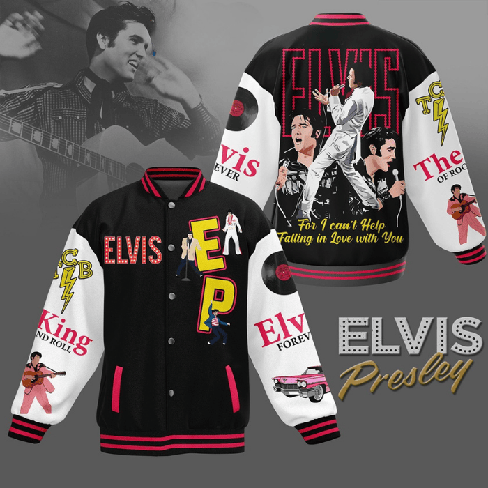 good looking elvis presley design baseball jacket twq7o