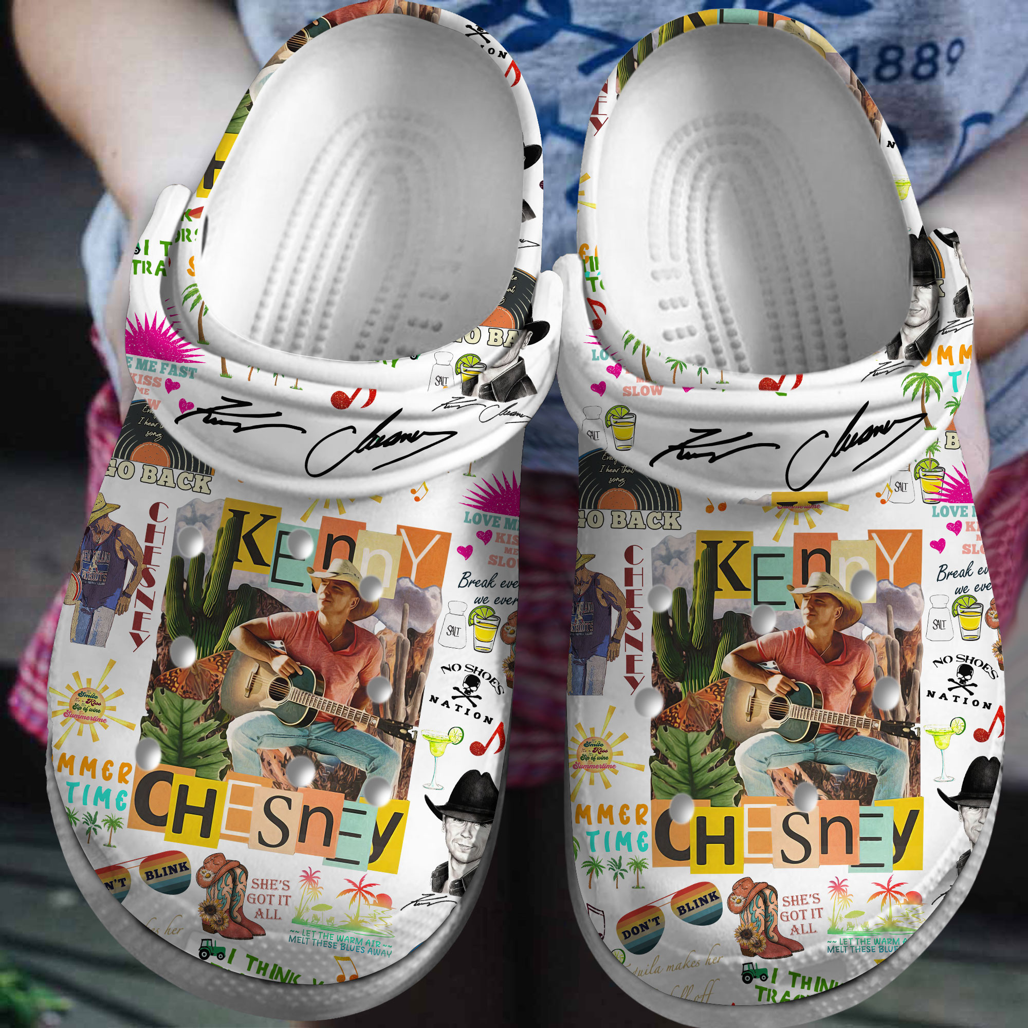 good looking kenny chesney white music clogs for kids and adults zrdys