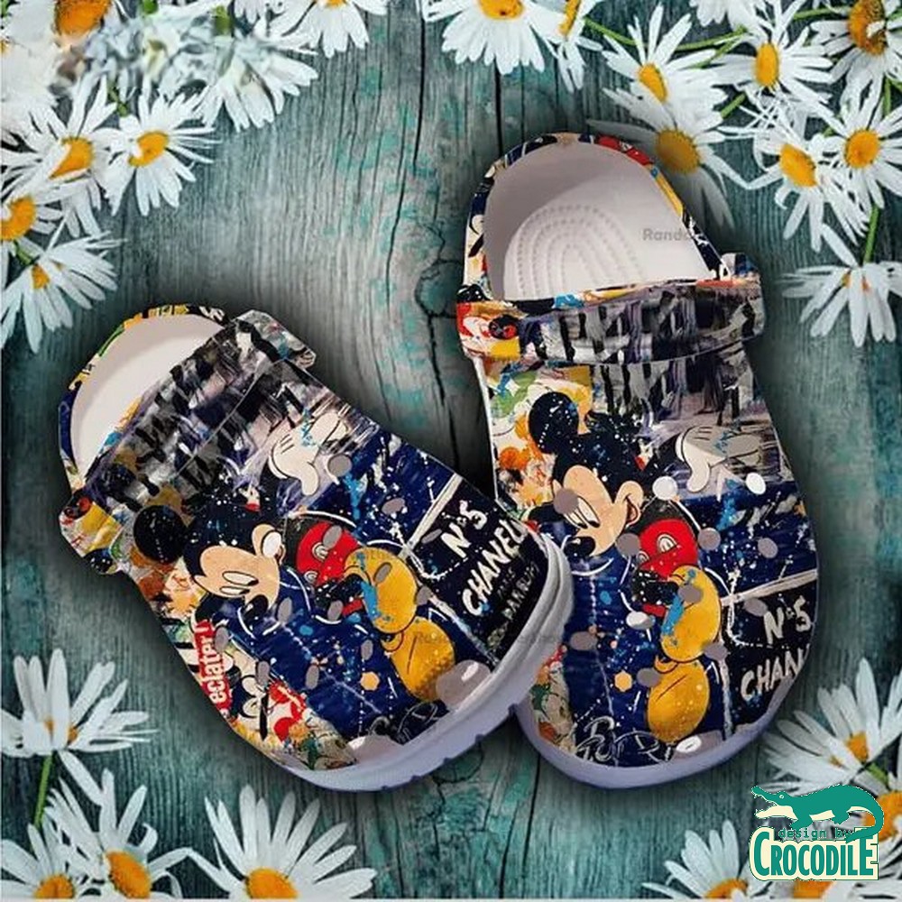 grafic style n5 chanel mickey mouse clogs for kids 26 adults 60h3f