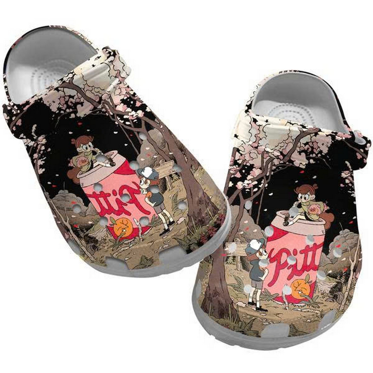 gravity dipper and mabel under the peach clogs for kids and adults upxie