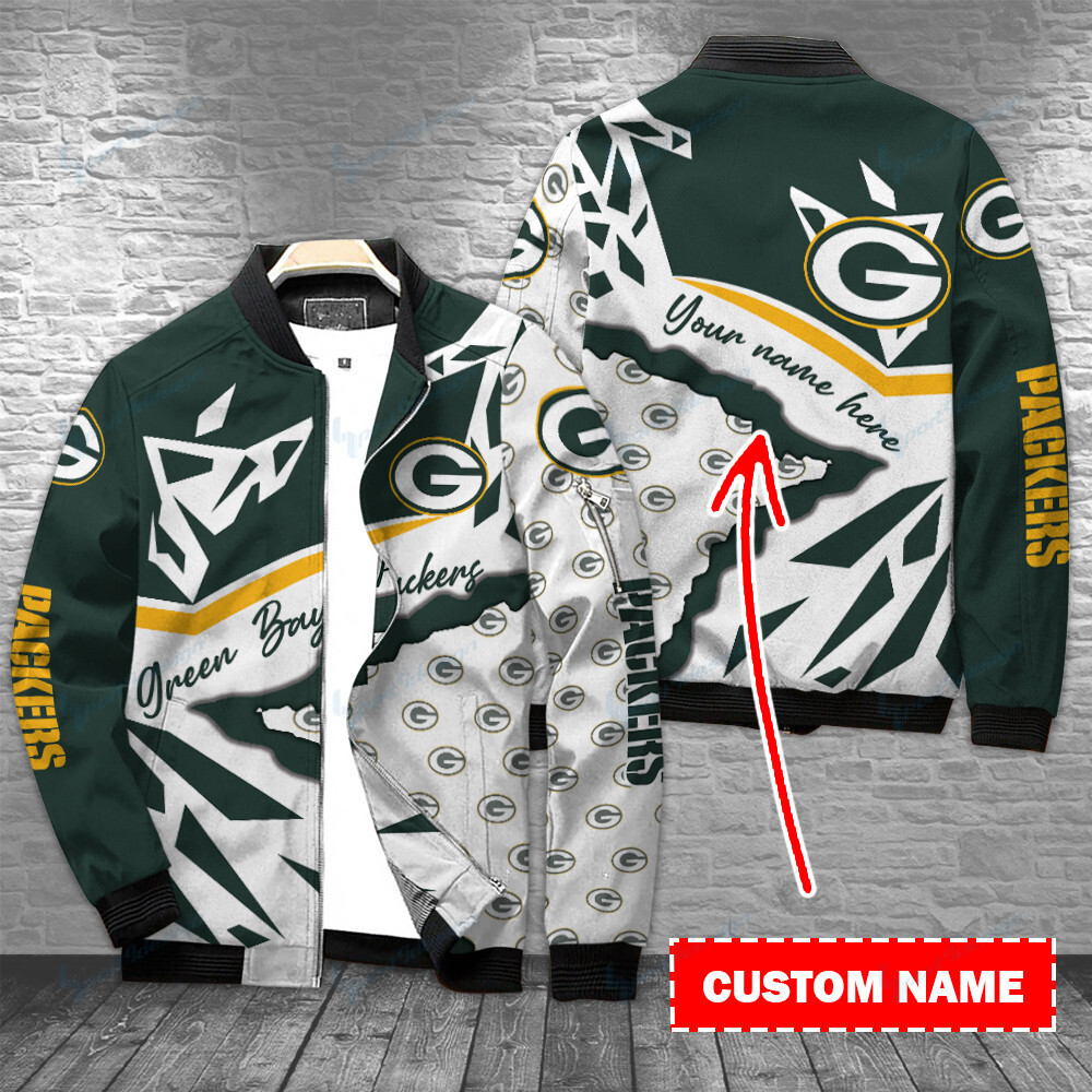 green bay packers personalized bomber jacket bg400 2bael
