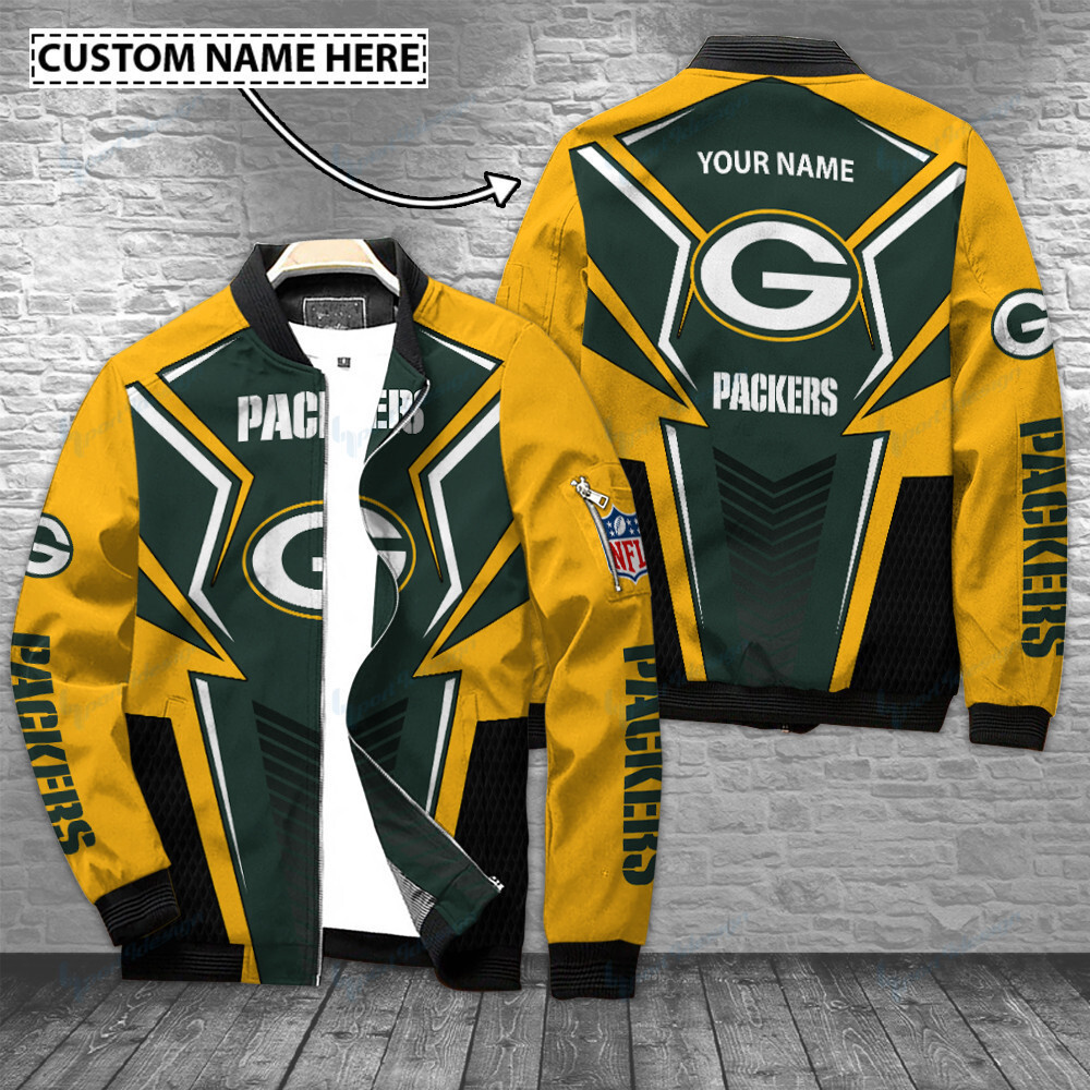 green bay packers personalized bomber jacket bg479 g1xfh