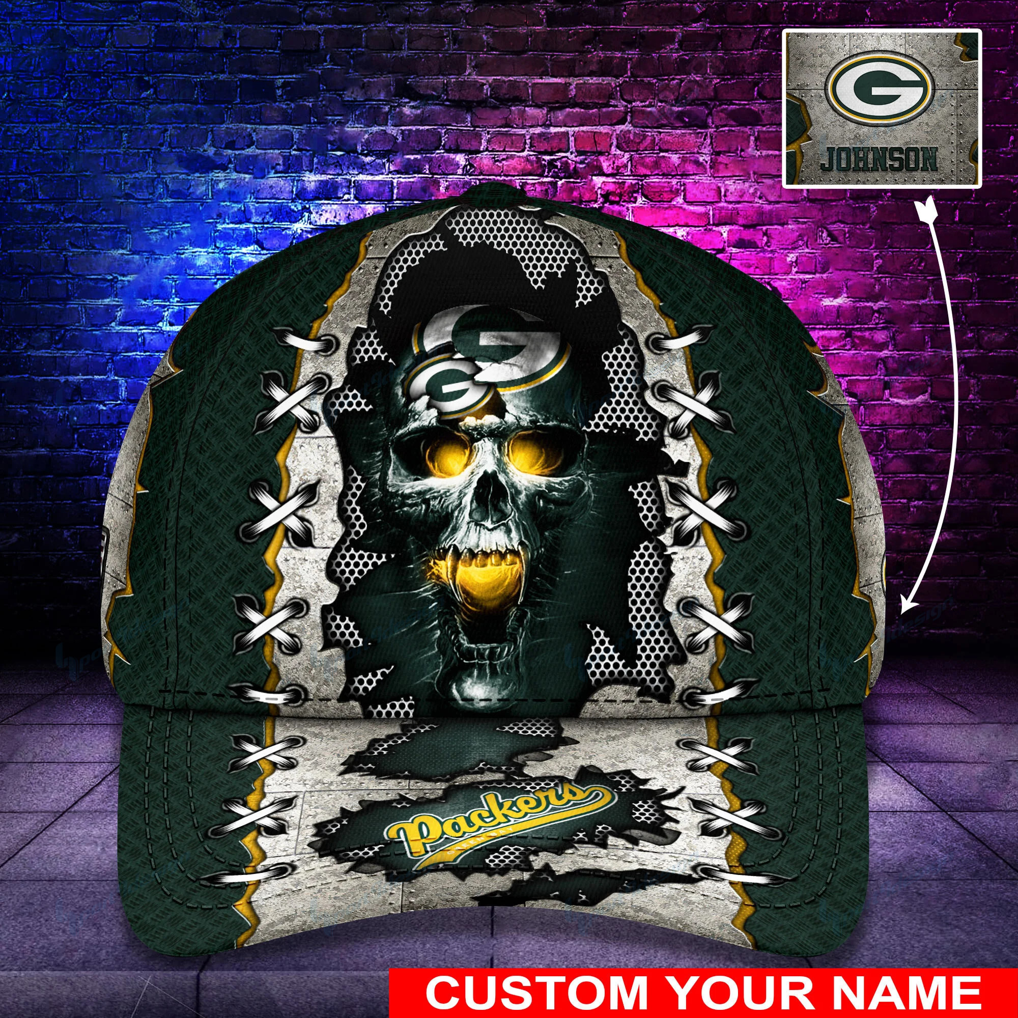 green bay packers personalized classic cap bg486 2iwnl