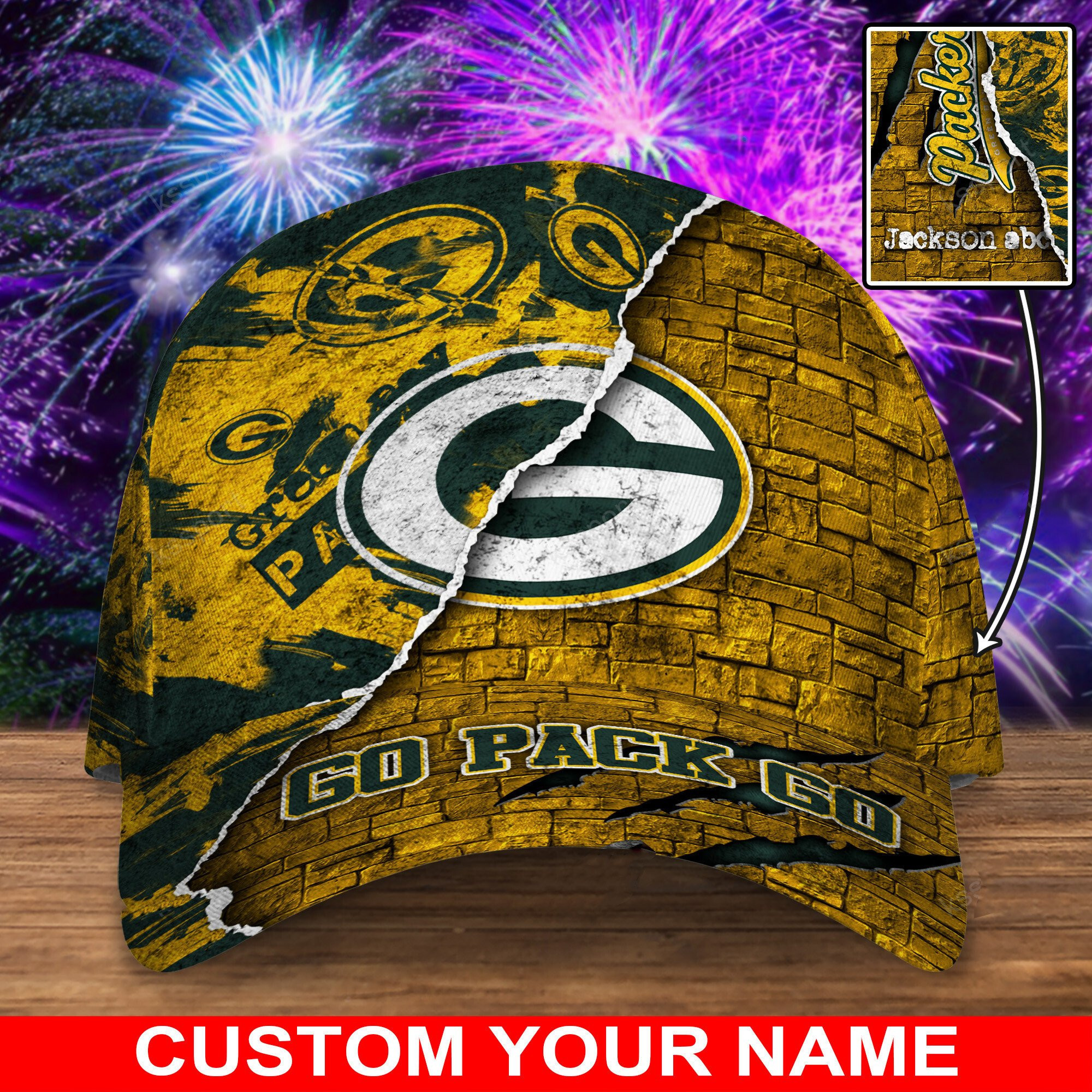 green bay packers personalized classic cap bg826 inamk