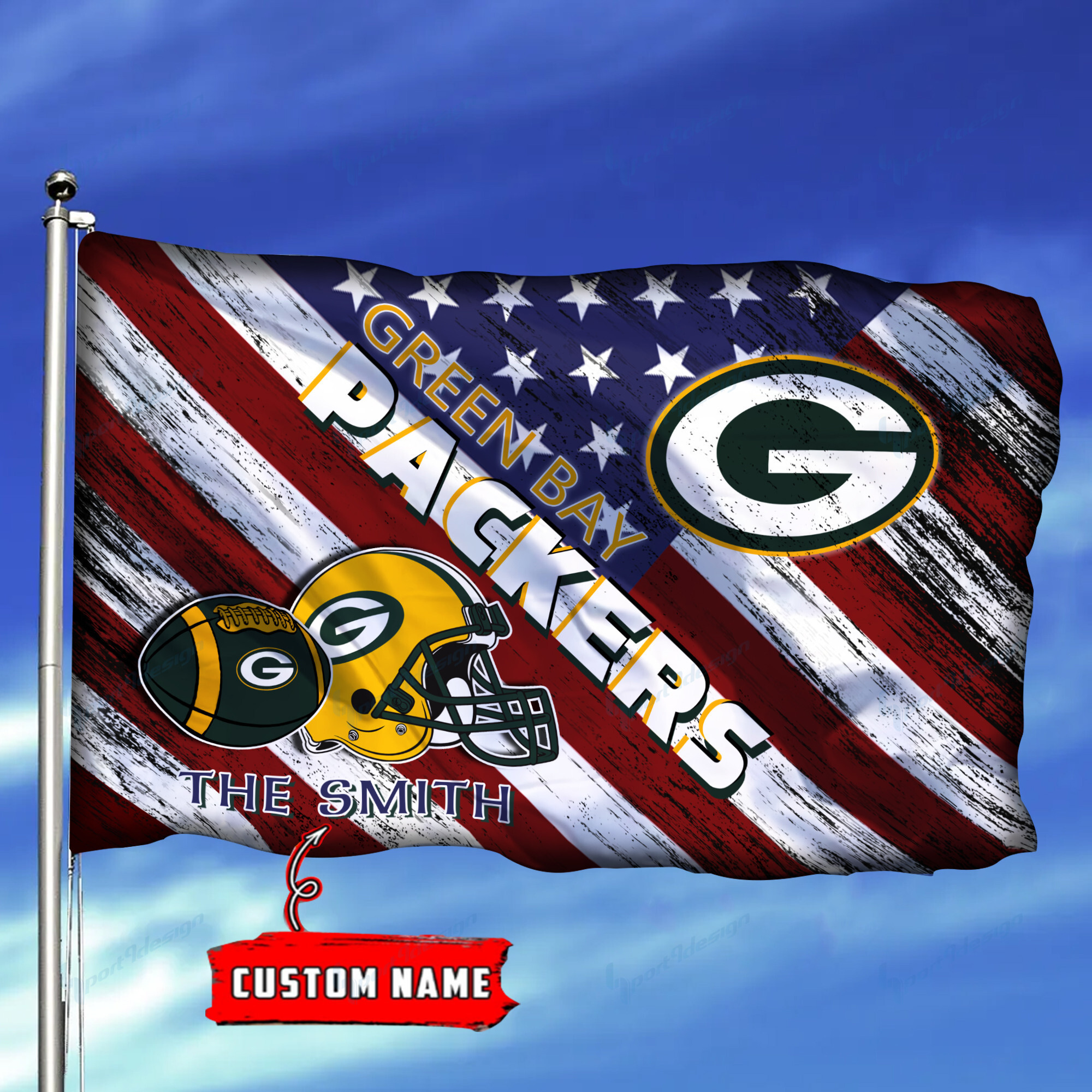 green bay packers personalized flag 146 jxz06