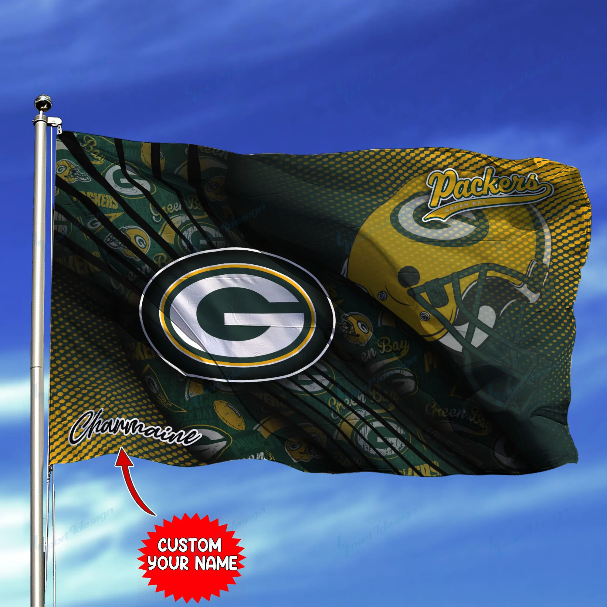 green bay packers personalized flag 217 i00kp