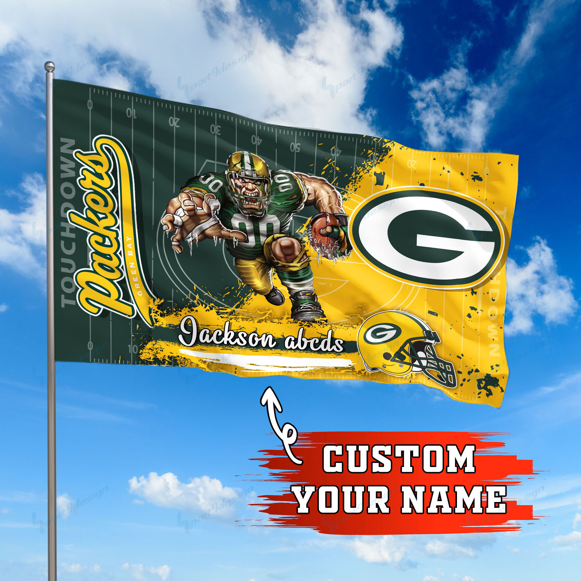 green bay packers personalized flag 248 djcff