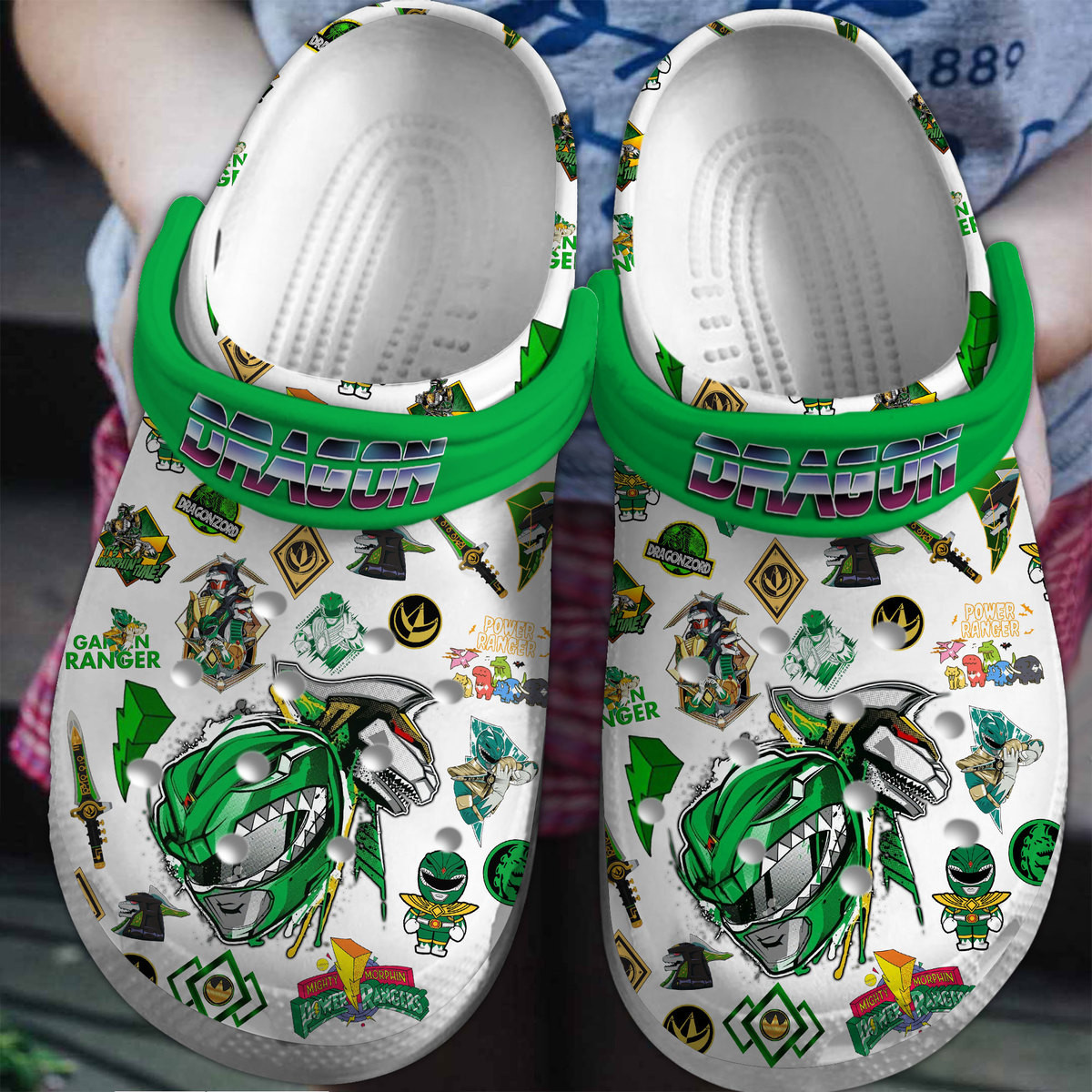 green power rangers dragon movie clogs for kids and adults qkn3r