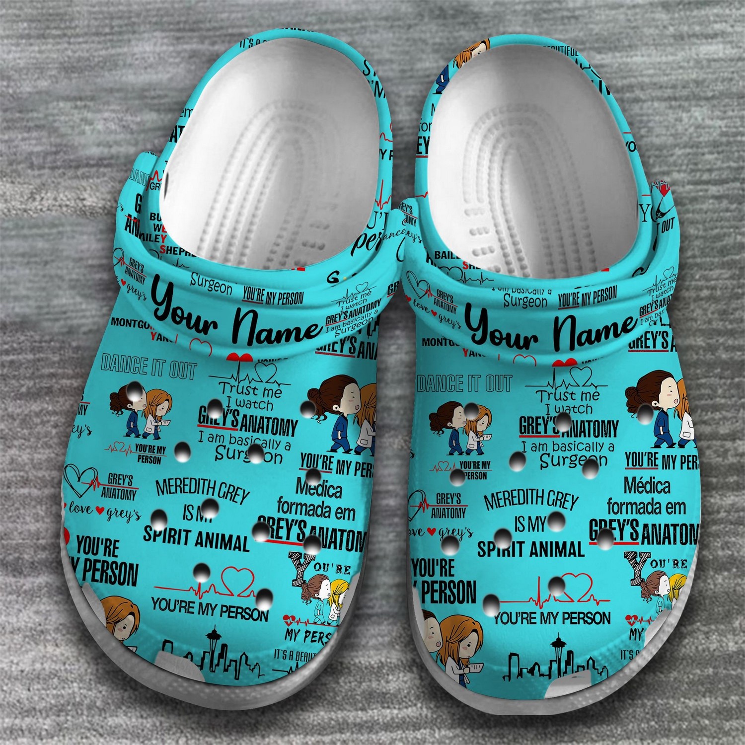 grey anatomy tv series meredith grey is my spirit animal blue clogs for kids and adults z43kh
