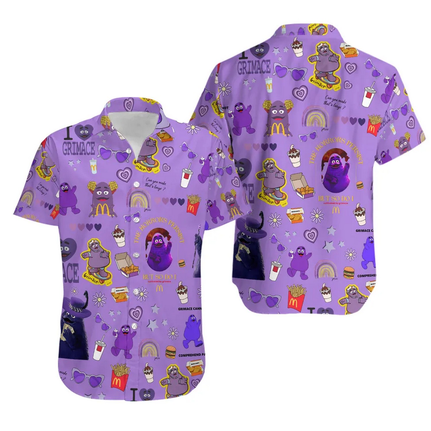grimace shake purple hawaiian shirt zxjvl